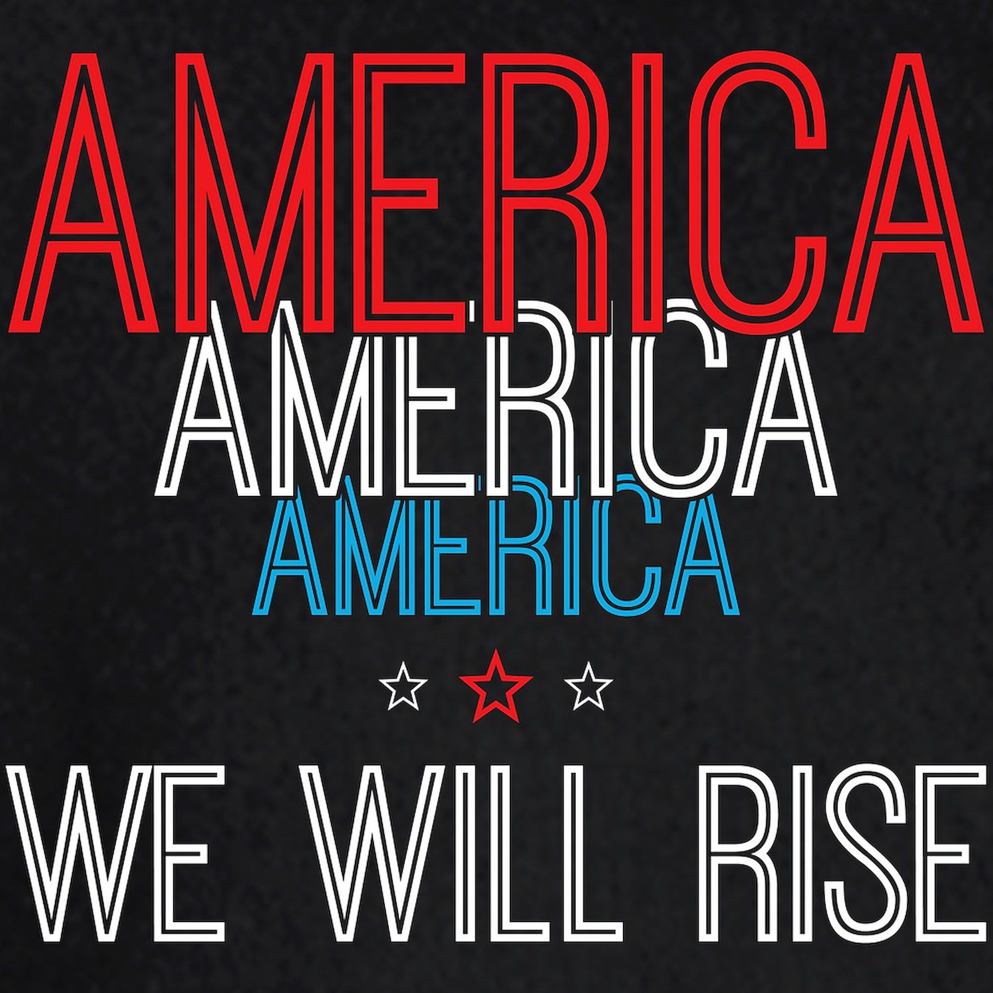 America We Will Rise Women's Dark Pullover Hooded Sweatshirt | Patriotic Womens Hoodie | Soft Fleece Pullover | Perfect for Casual Wear, Outdoor Activities & Political Events