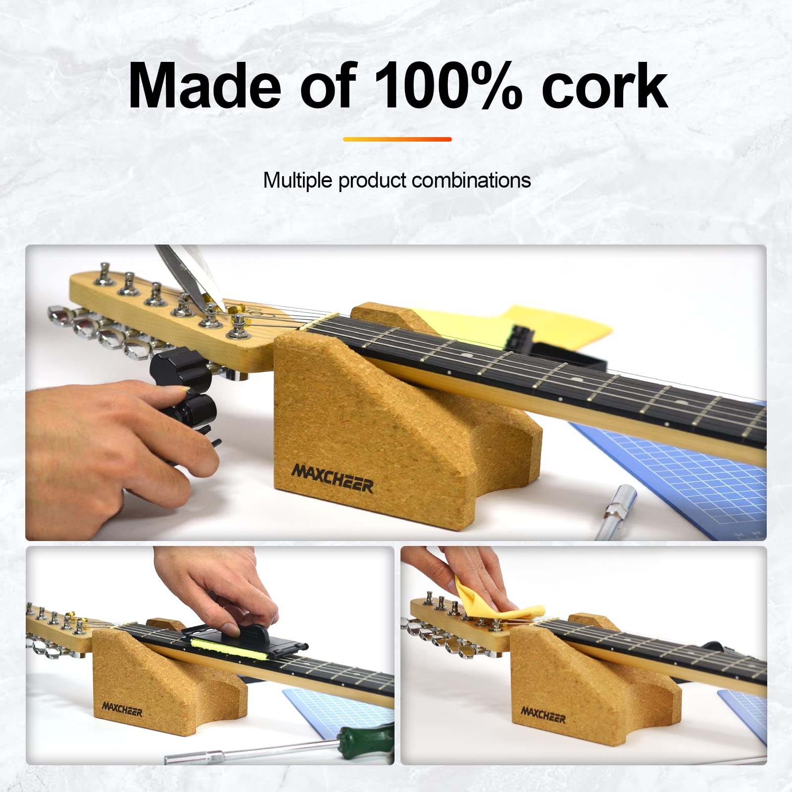 MAXCHEER Guitar Neck Rest & Cradle Support Pillow - Professional Luthier Tool for Guitar Repair & Maintenance - Ergonomic String Instrument Accessory Kit for Acoustic/Electric Guitars (Perfect for Workshop, Music Studio & Home Use)