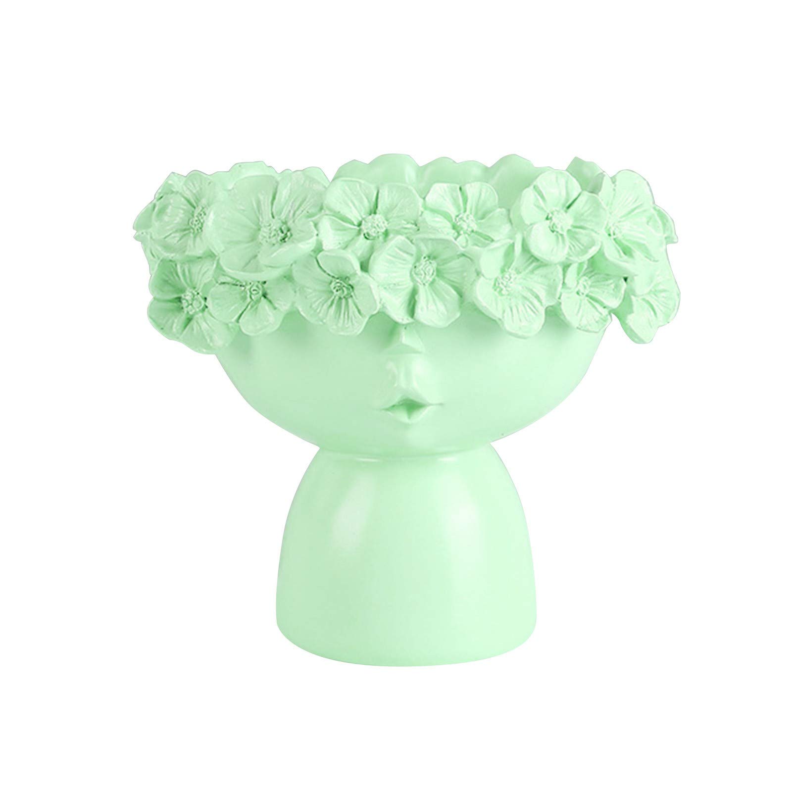 Flower Girl Doll Vase Planter - Nursery Decor, Head Wreath Storage, Home Decoration (Green) | Perfect for Baby Showers, Wedding Decor & Kids Room Accessories