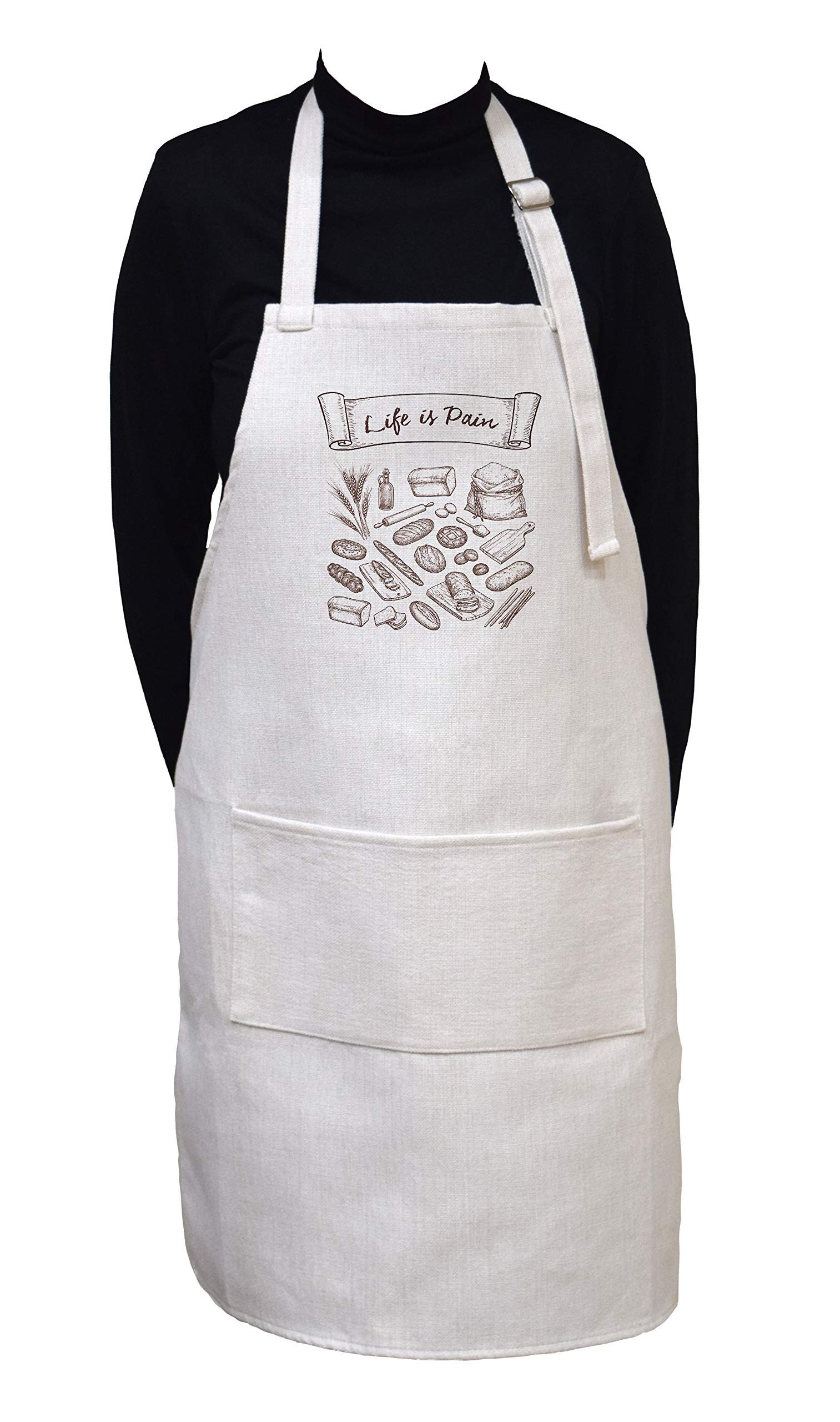 Life Is Pain (Bread in French) Adjustable Apron - Premium Kitchen Apron for Cooking, Baking & BBQ - Perfect Gift for Chefs & Home Cooks