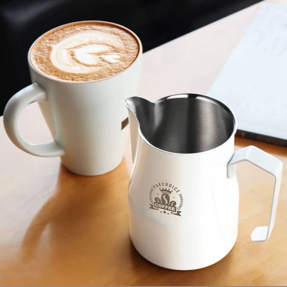 Stainless Steel Milk Frothing Pitcher 500ml - Professional Cappuccino & Latte Art Steaming Pitcher, Milk Creamer Jug for Coffee, Sauce & Gravy Pouring - Perfect for Home Baristas & Coffee Shops