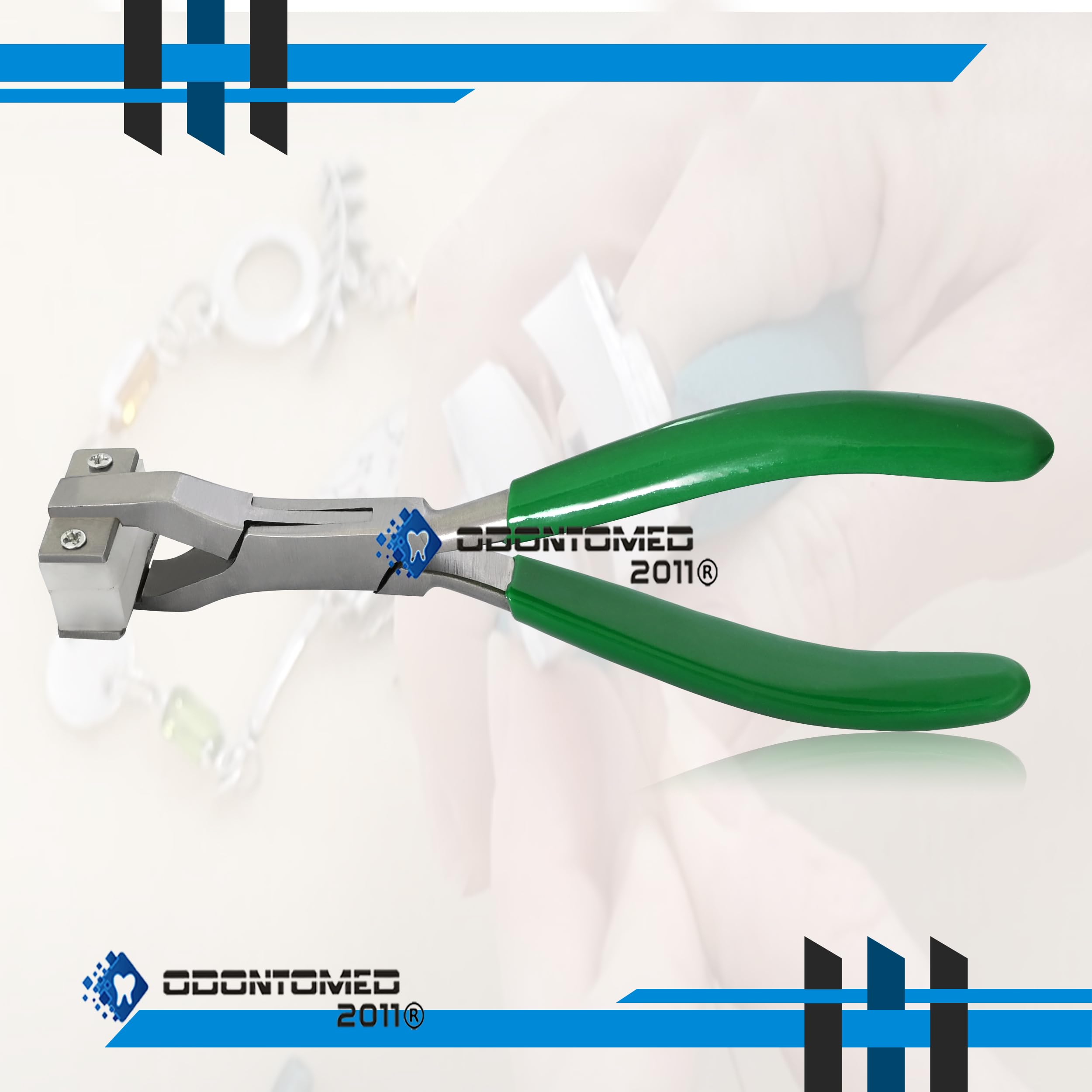 Professional Stainless Steel Jewelry Pliers - OdontoMed2011 Bracelet Repair Tool with Nylon Jaws & Green Grip Handle for Ring Forming, Spring Bending & Jewelry Making | Perfect for DIY Crafts, Jewelry Repair & Wire Work