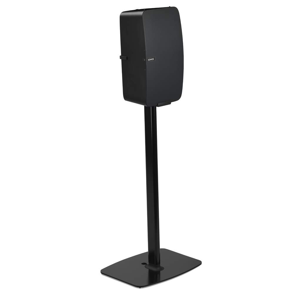 Flexson Floor Stand for Sonos Play:5 Speaker - Adjustable Height, Sturdy Black Metal Base - Perfect for Living Room, Bedroom or Home Theater Setup