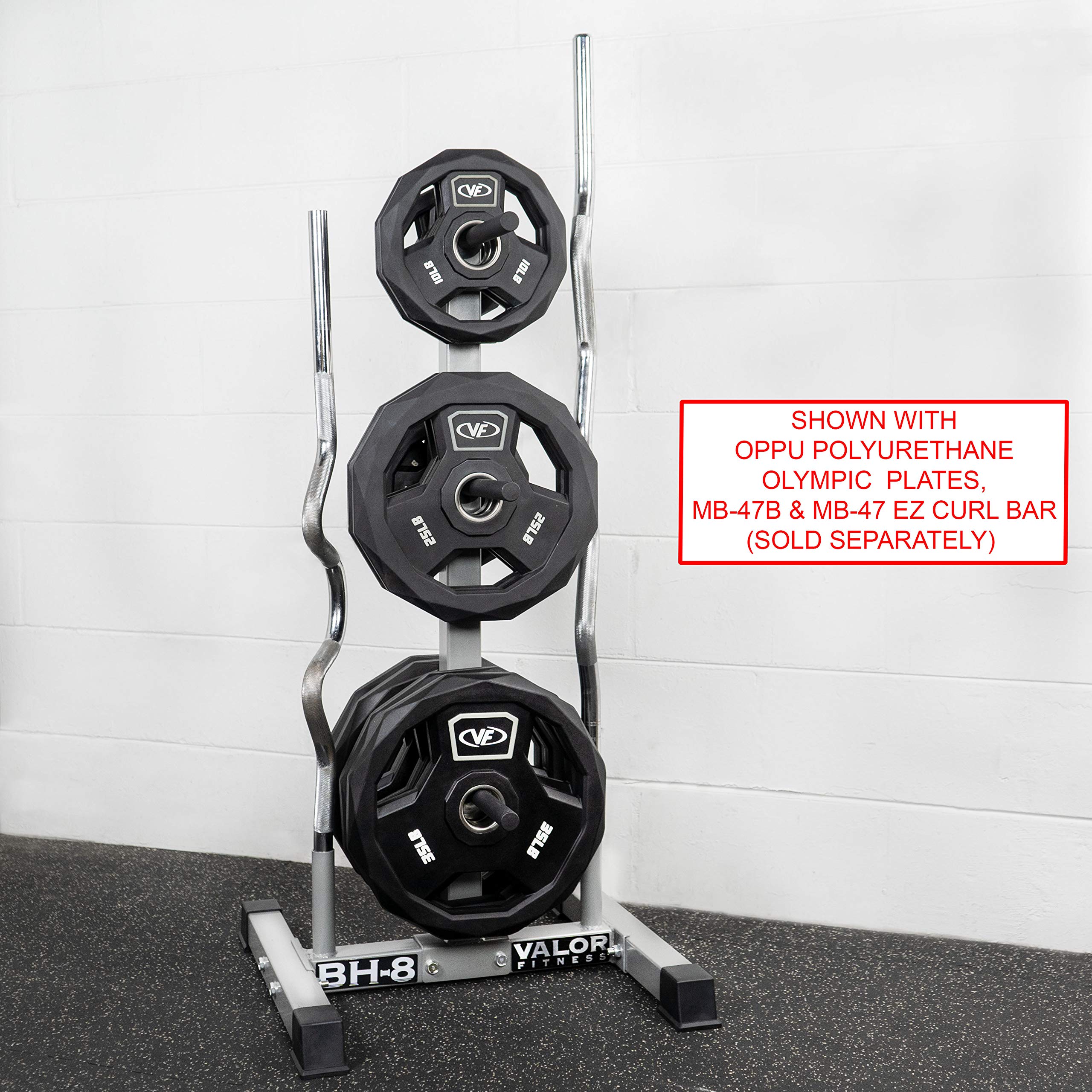 Valor Fitness Weight Rack for Olympic & Standard Plates - Heavy Duty Bumper Plate & Barbell Storage Organizer for Home Gym, Garage Workout Space - Perfect for Weightlifting, CrossFit & Strength Training