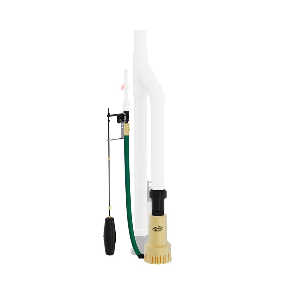 K2 Pumps ASP00001K Water Powered Backup Sump Pump - Emergency Basement Flood Protection for Homes & Heavy Rainstorms