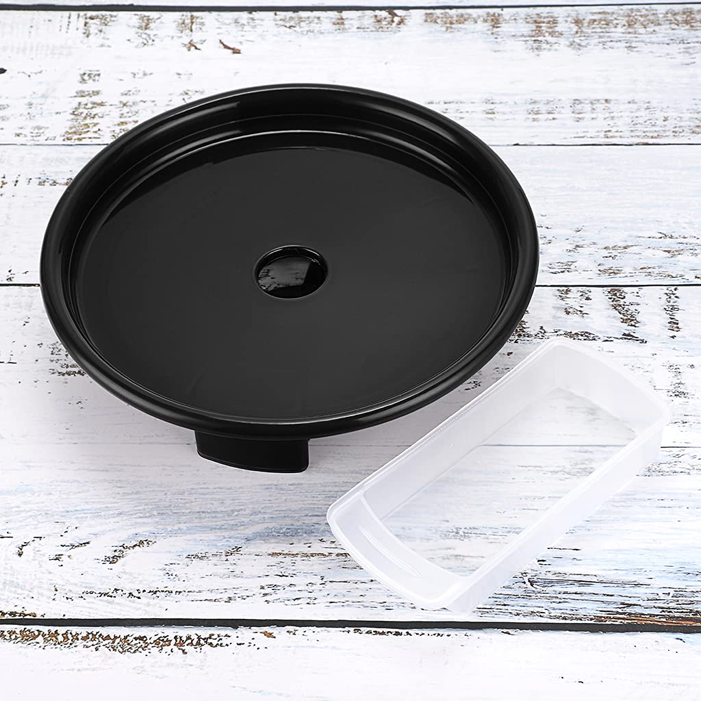 Skelang 8.5 Inch Plant Pot Saucer with Water Catcher - Heavy Duty 44 Lbs Capacity Flower Pot Drip Tray - Pack of 2 Black - Perfect for Indoor/Outdoor Plants, Balcony & Garden Decor
