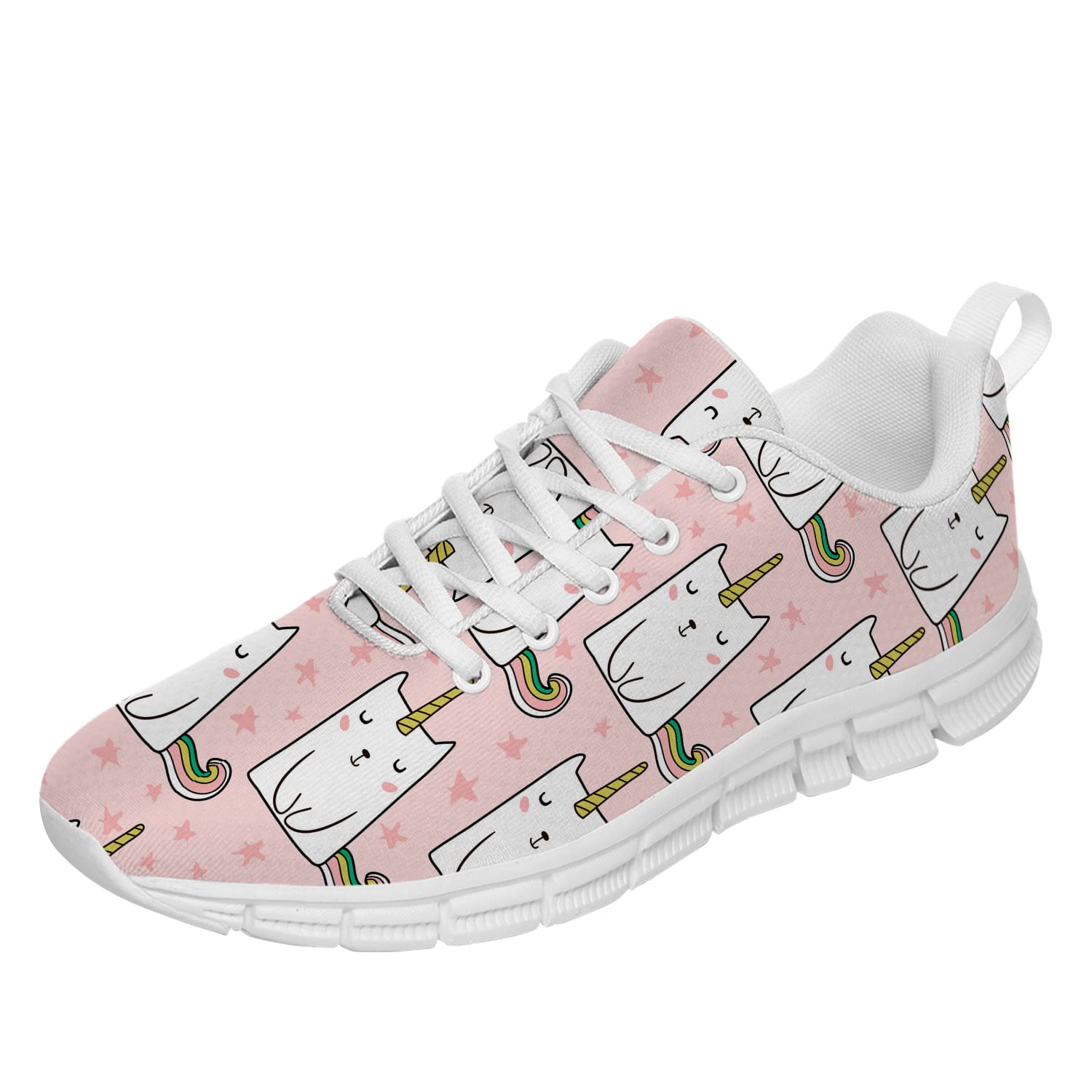 Stylish 3D Printed Unicorn Cat Sneakers for Women & Girls - Breathable Mesh Tennis Shoes in Men's Size 8.5 & Women's Size 10 | Perfect Gift for Her, Cute Casual Wear for School, Work & Daily Fashion