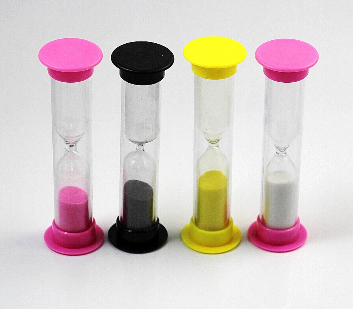 CHENGYIDA 4-Pack Mini Sand Timer Hourglass Set - 3/5/10/15 Minute Sand Clock for Kids, Classroom, Cooking & Board Games (Assorted Colors) | Perfect for Time Management, STEM Learning & Kitchen Timer