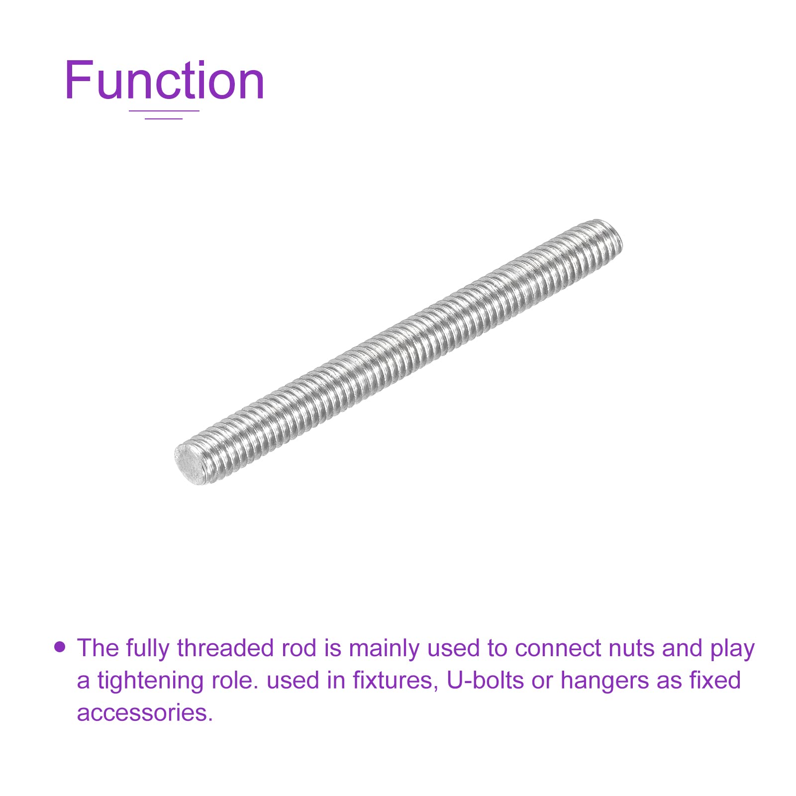 DMiotech 20 Pack M4 x 45mm 304 Stainless Steel Threaded Rods - for DIY Projects & Repairs