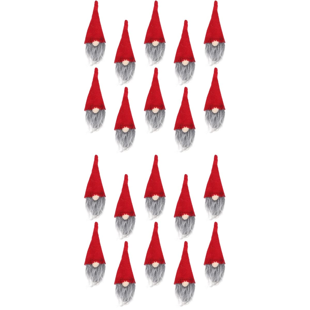 ULTNICE 20pcs Mini Wine Bottle Hats - Faceless Doll Bottle Covers, Christmas Bottle Toppers, Adorable Home & Office Decor for Holidays, Parties & DIY Crafts (Red)