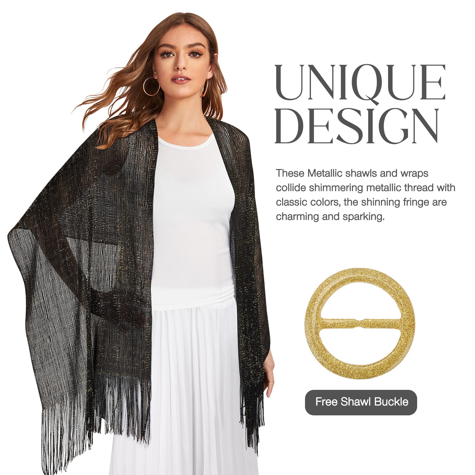 Elegant Embroidered Shawls and Wraps for Women - Soft Cashmere Pashmina Wrap with Tassels - Perfect for Evening Dresses, Weddings, Parties & Special Occasions