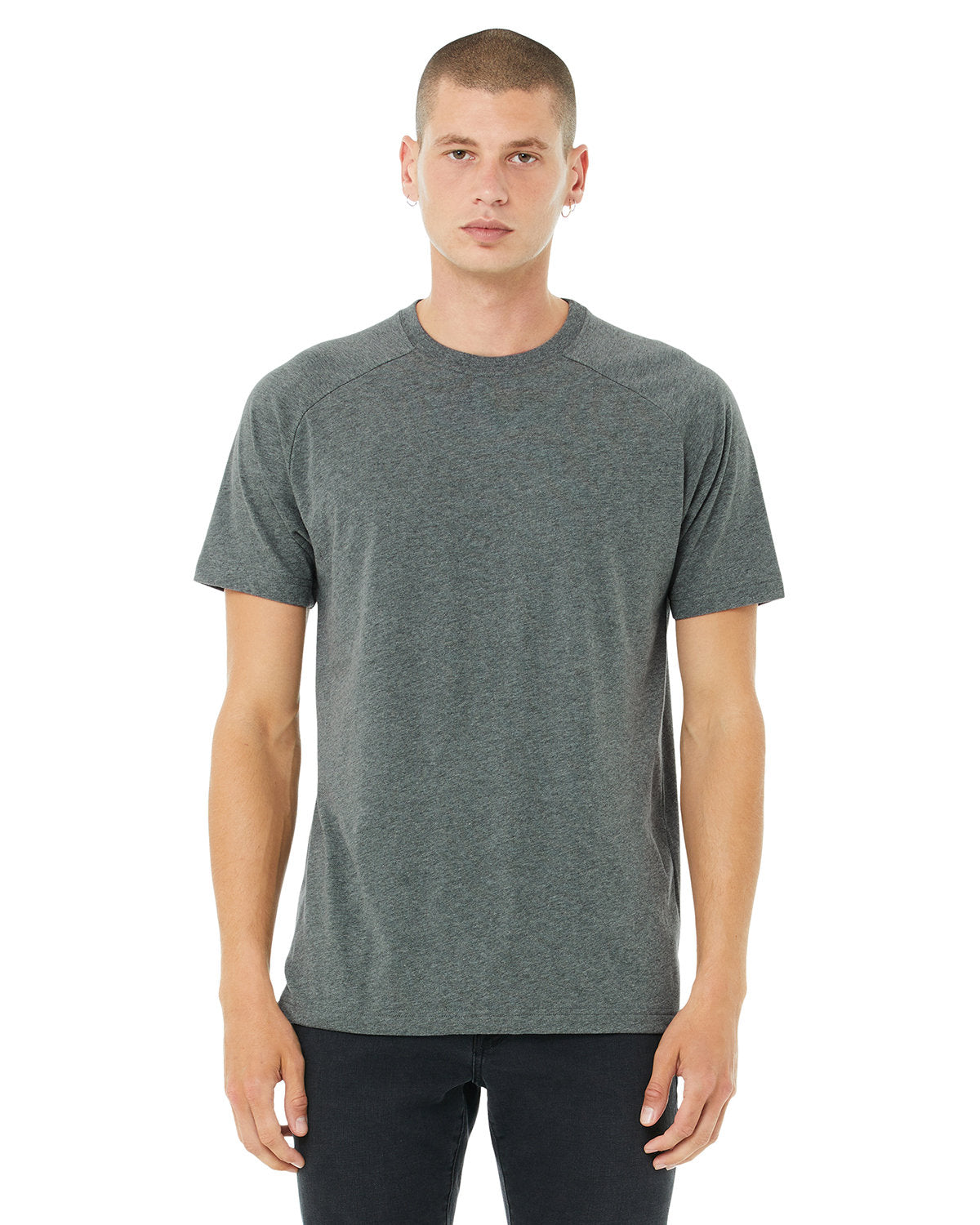 Bella + Canvas 3201 Men's Heather CVC Raglan T-Shirt - Soft Comfortable Short Sleeve Tee for Casual Wear, Gym & Everyday Outfits
