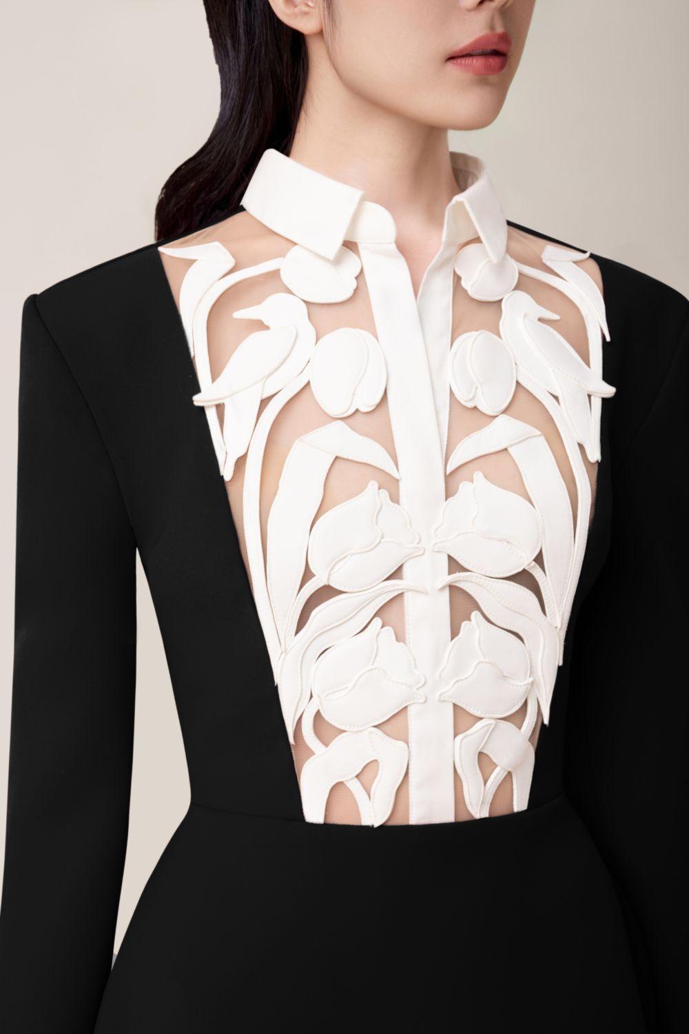 Elegant Hollow A-Line Mini Dress in Black - Perfect for Parties, Dates & Night Out