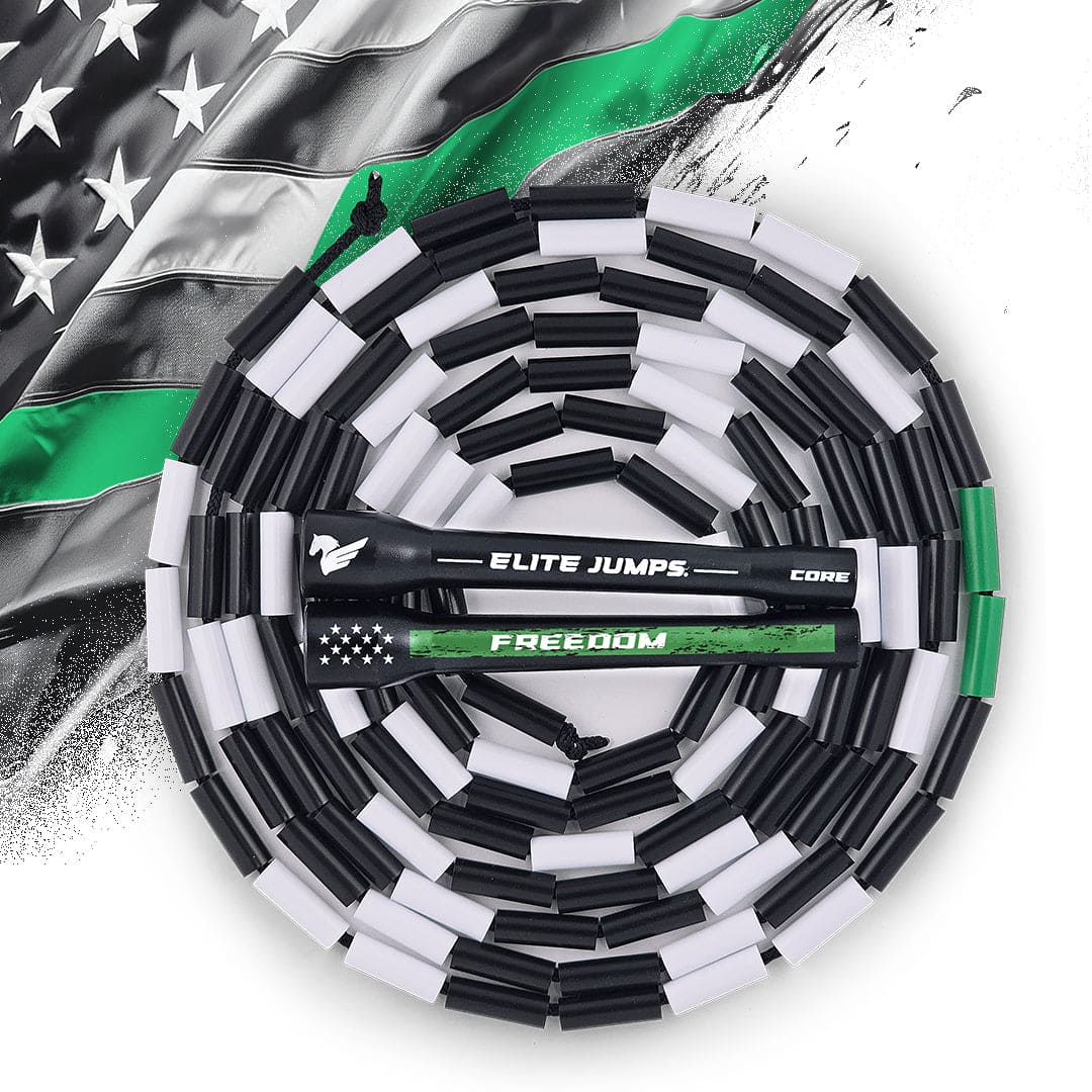 Thin Green Line Beaded Jump Rope - Durable & Adjustable Speed Rope for Fitness, Boxing, Cross Training & Home Workouts
