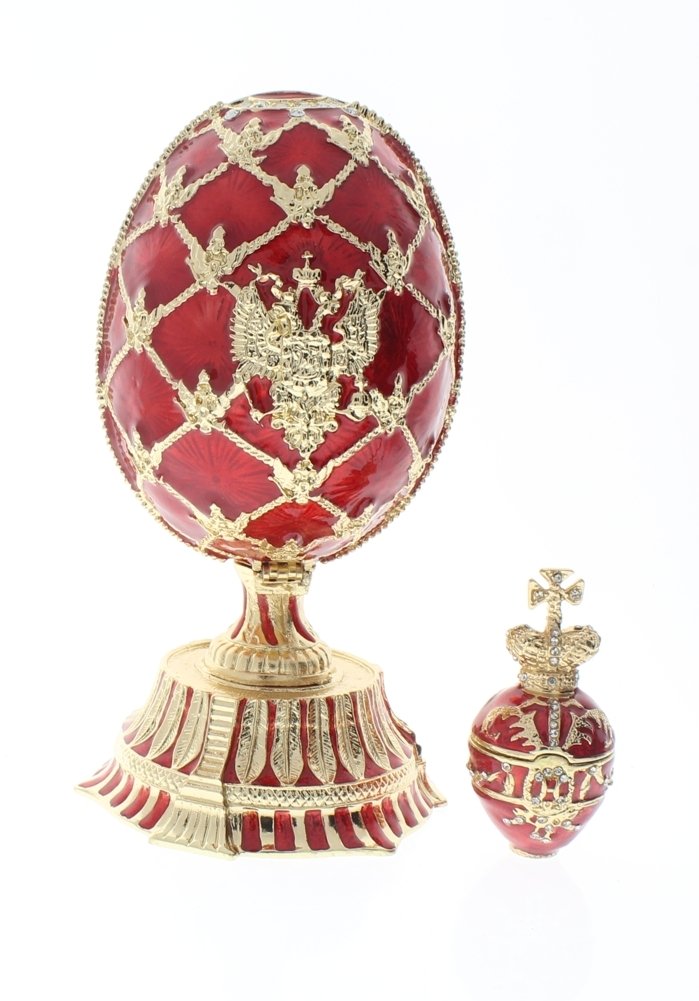 Vintage Egg in Egg Collectible Trinket Box with Clock - Perfect for Home Decor, Gift Giving & Keepsake Storage