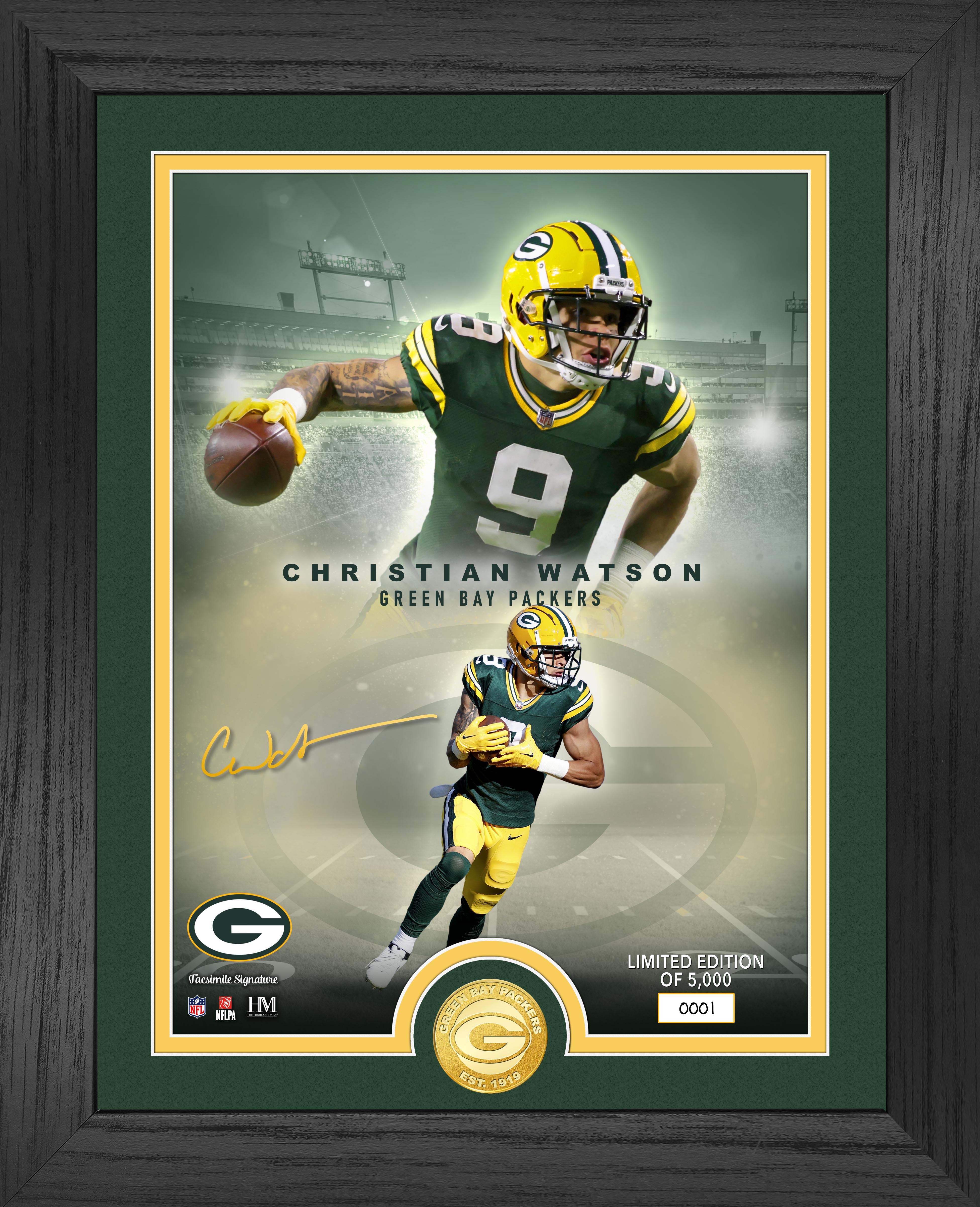 Christian Watson Green Bay Packers Collectible Bronze Coin Photo Mint - Perfect for NFL Fans, Sports Memorabilia Collectors & Gift Giving