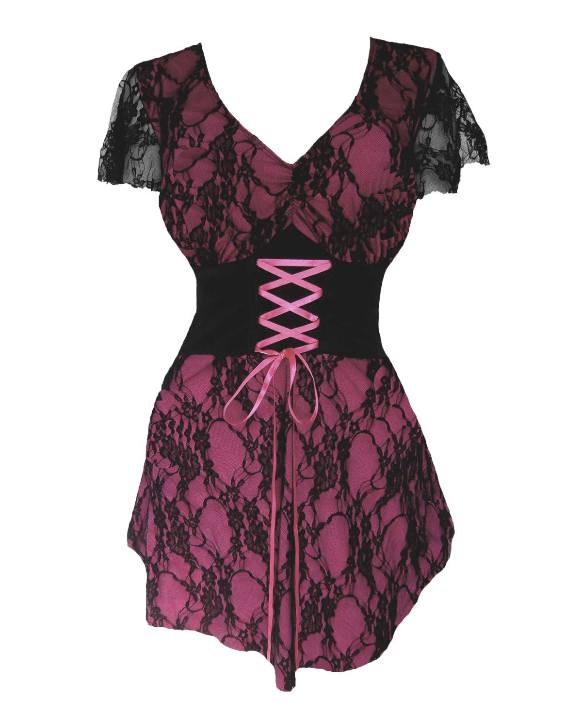 Dare to Wear Sweetheart Corset Top - Romantic Victorian Gothic Lace Chemise for Women | Halloween Costume, Cosplay, Burlesque, Gothic Fashion, Everyday Wear