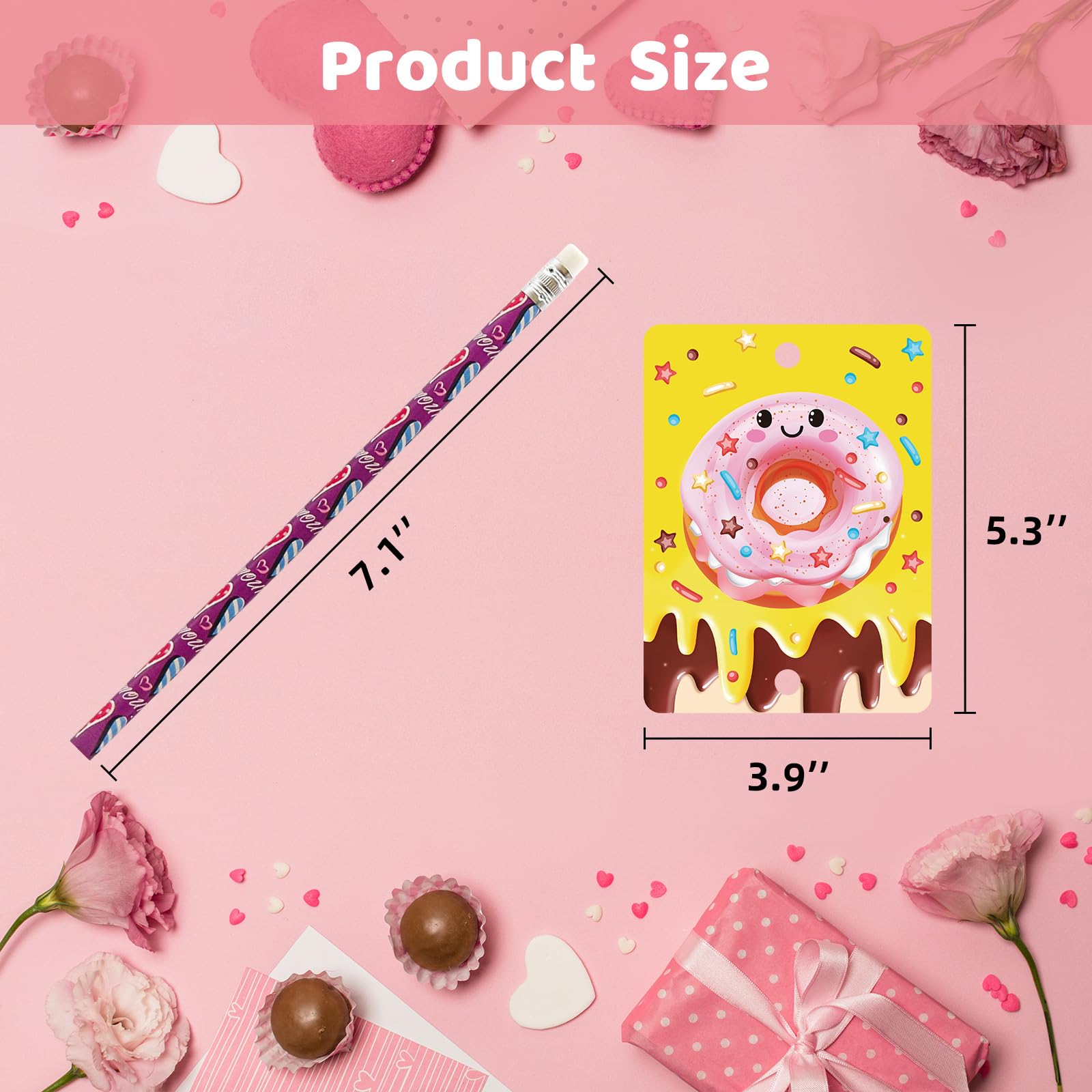 Valentine's Day Classroom Exchange Cards with Pencils - 28Pcs Treasure Cove Student Party Favors for School Celebrations, Valentine's Gifts & Classroom Activities