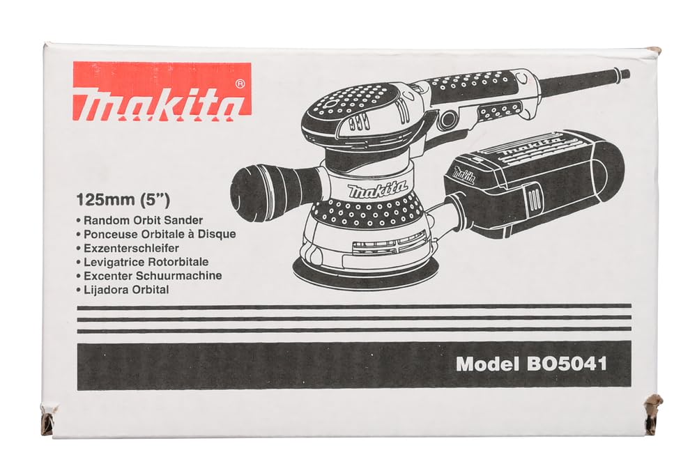 MAKITA BO5041K 5-Inch Random Orbit Sander with 3 AMP Motor - Power Tool for Woodworking, Sanding, and Finishing Projects | Perfect for DIY, Carpentry, and Professional Use