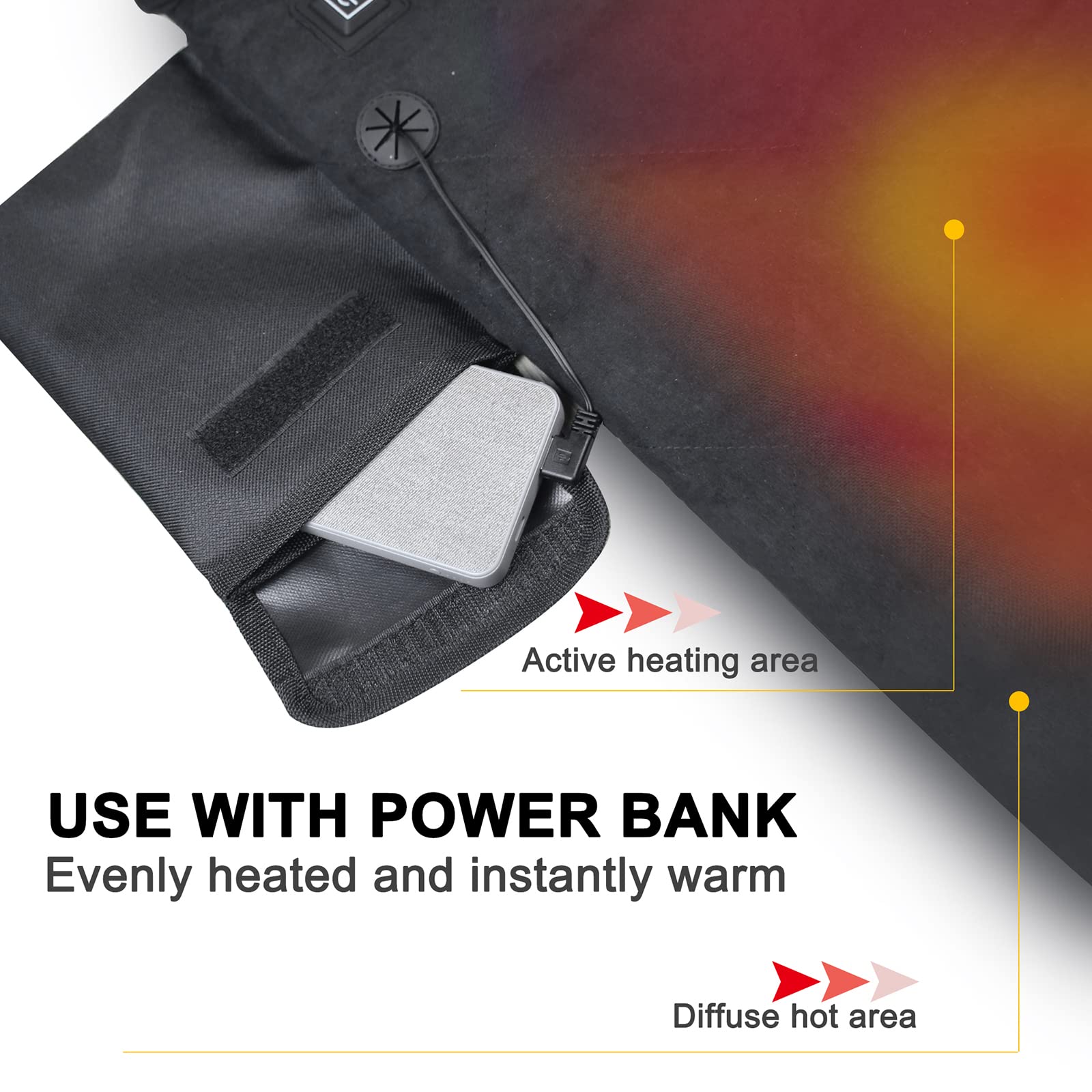 Portable Heated Seat Cushion with Back Support - 3 Heat Levels for Home, Office, Camping & Travel - Ideal for Stadium Events, Outdoor Activities & Winter Comfort