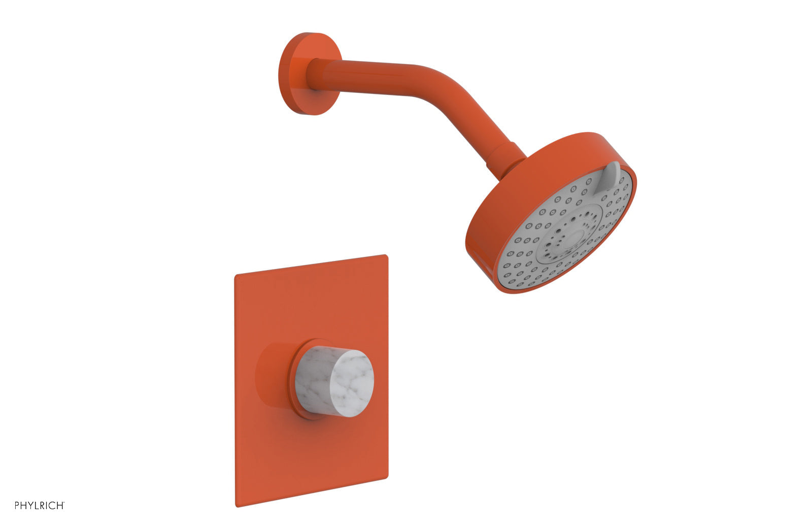 BASIC II Pressure Balance Shower Set with White Marble Handle - 230S 23 Series - Perfect for Modern Bathroom Renovation & Spa-Like Shower Experience