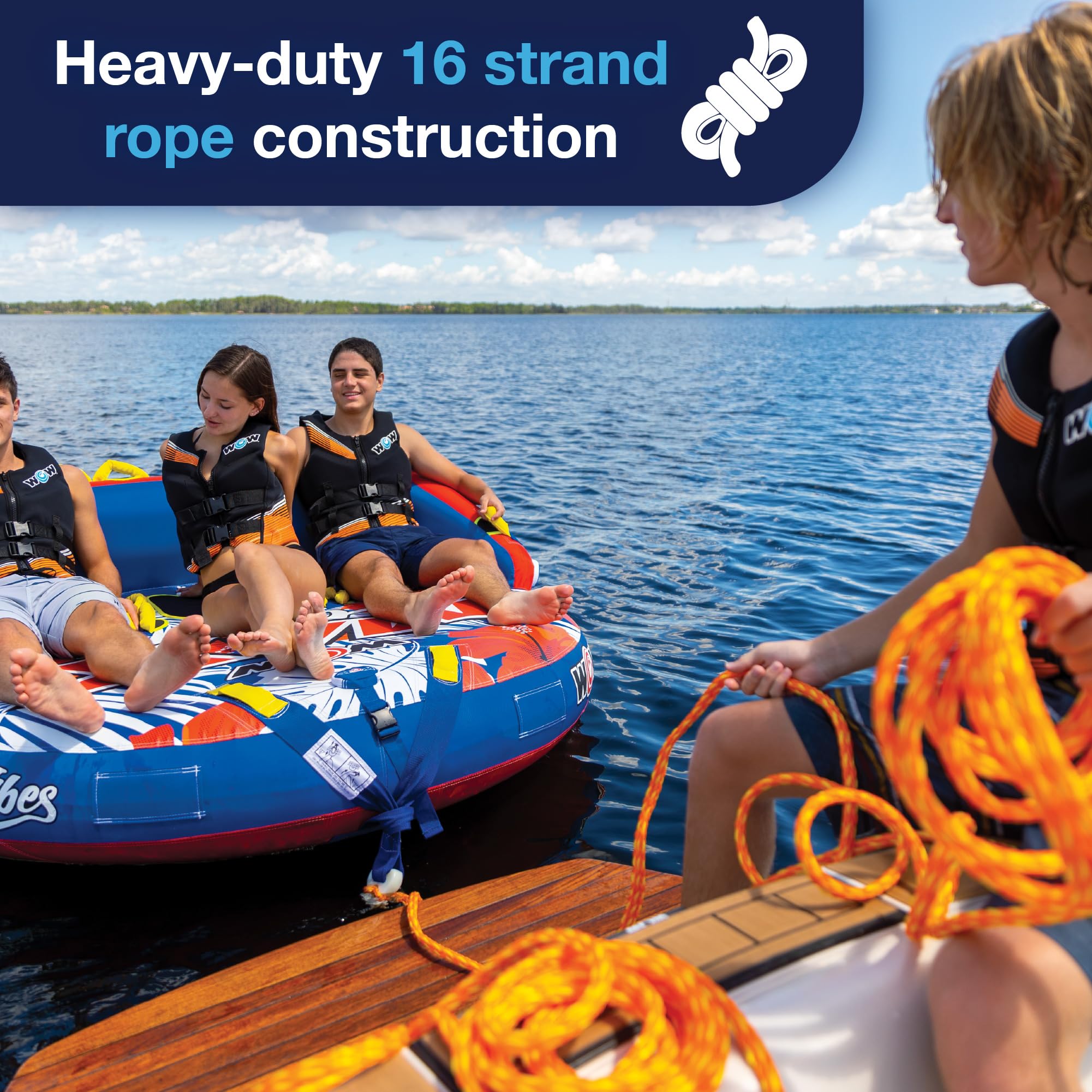 WOW World of Watersports Stadium Islander - Heavy Duty Floating Island with Mesh Seating & Backrest | Premium Water Mat for Lakes, Pools & Beach Parties | Perfect for Summer Fun & Relaxation