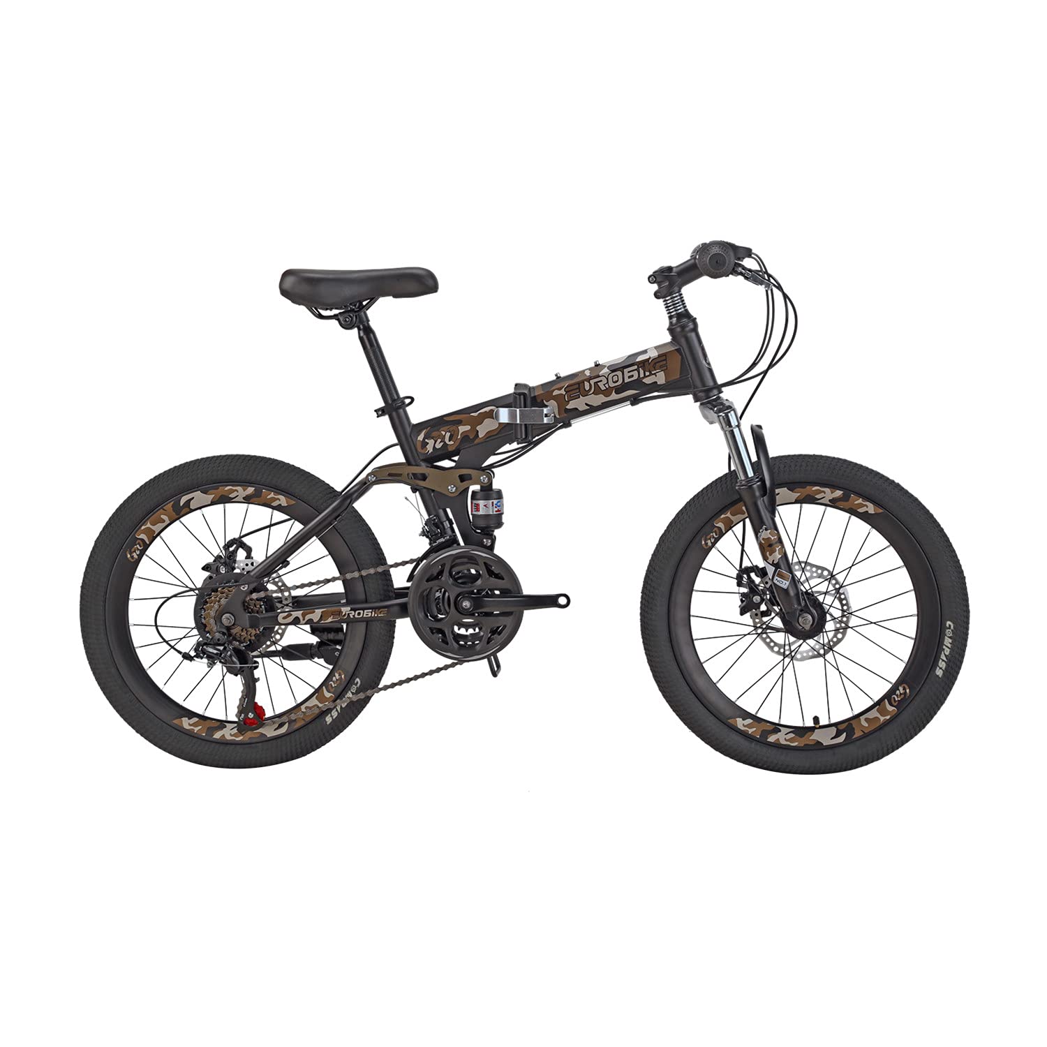 18-Speed Folding Mountain Bike for Men & Women - Lightweight Outdoor Bicycle with Dual Disc Brakes - Perfect for Commuting, Trail Riding & Adventure Travel