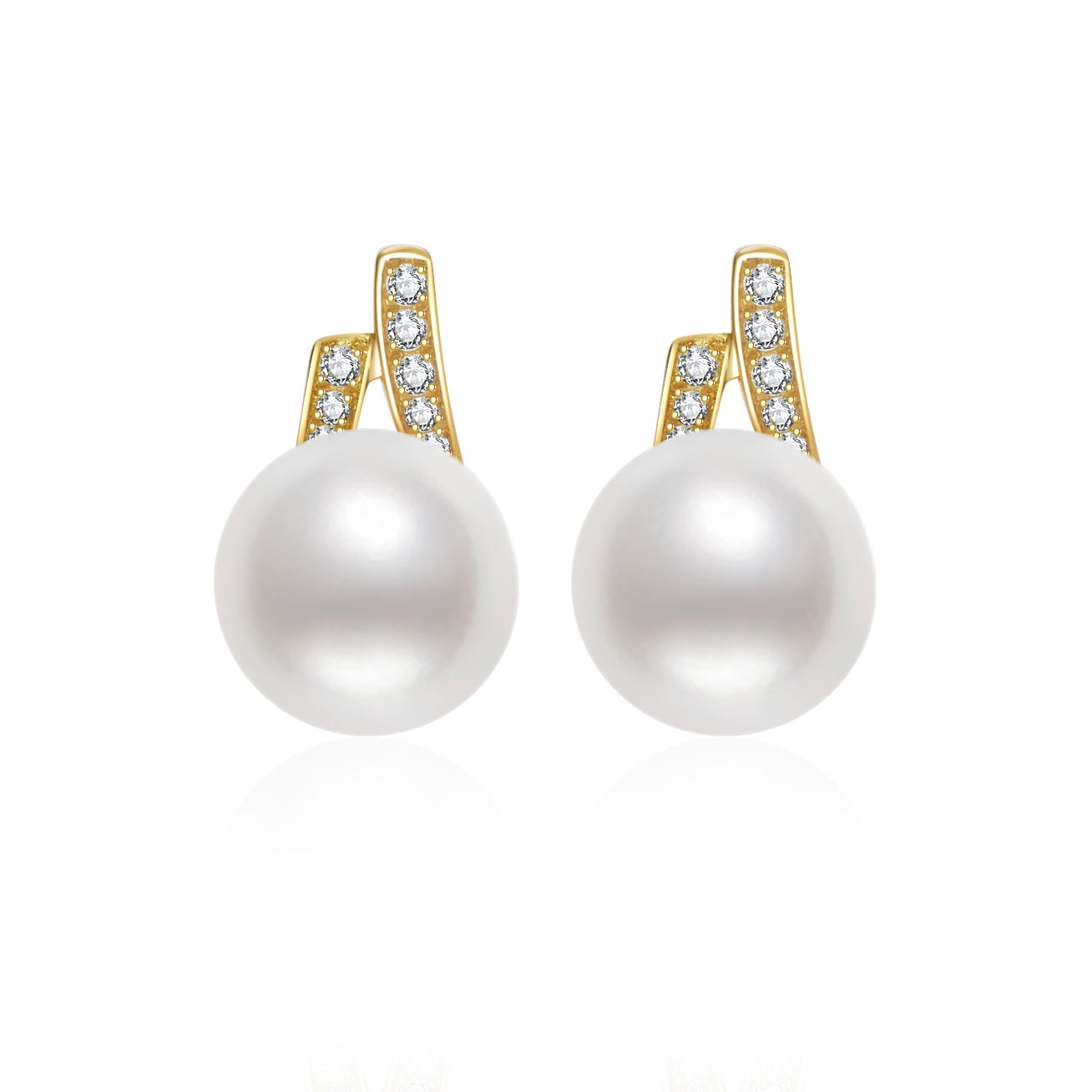 18K Solid Gold Freshwater Pearl Earrings for Women - Classic Stud Earrings with AAA Quality Pearls - Perfect for Weddings, Parties & Everyday Elegance (KE00184)
