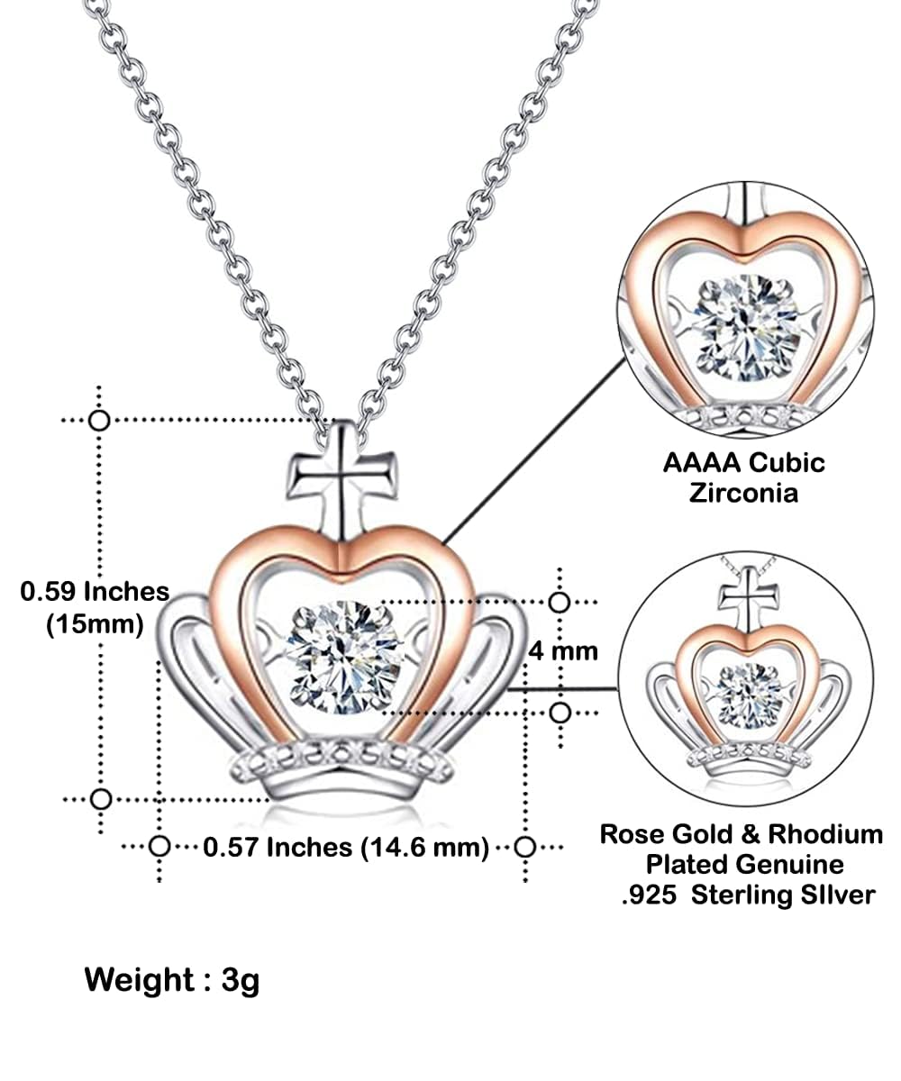 Zapbest Crown Pendant Necklace for Mom - Elegant Birthday & Mother's Day Gift from Son or Daughter | Perfect for Special Occasions & Daily Wear