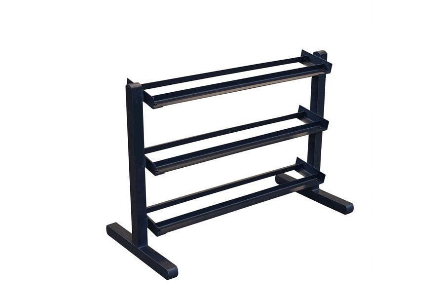 3-Tier Horizontal Dumbbell Rack for Home Gym - Heavy Duty Dumbbell Organizer with Non-Slip Base - Perfect for Garage, Basement & Fitness Room Storage