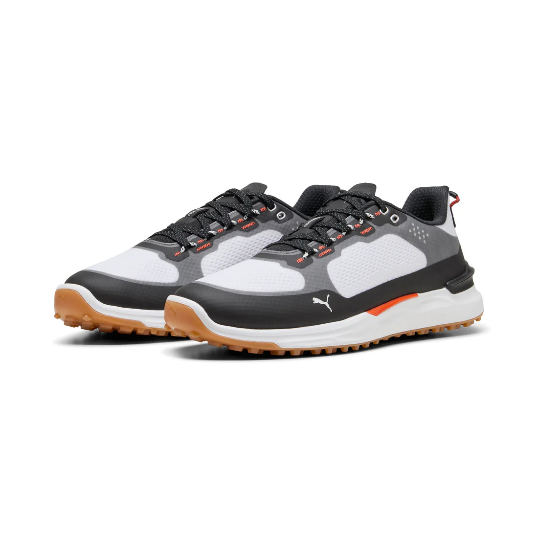 Puma Ignite Elevate X Spikeless Golf Shoes for Men - White/Black - Comfortable & Durable Spikeless Golf Shoes for Driving Range & Course Play