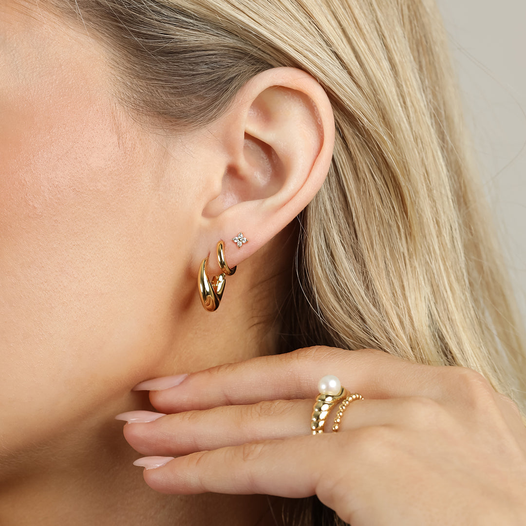 Pip Flower Stud Earrings for Women - Dainty Floral Studs for Everyday Wear | Perfect for Casual, Office & Date Night Outfits
