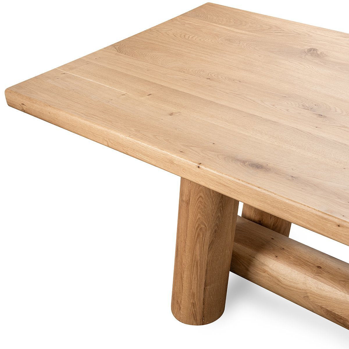 Solid Wood Light Oak Foundation Gathering Table - Rustic Dining Table for Kitchen, Dining Room & Outdoor Entertaining