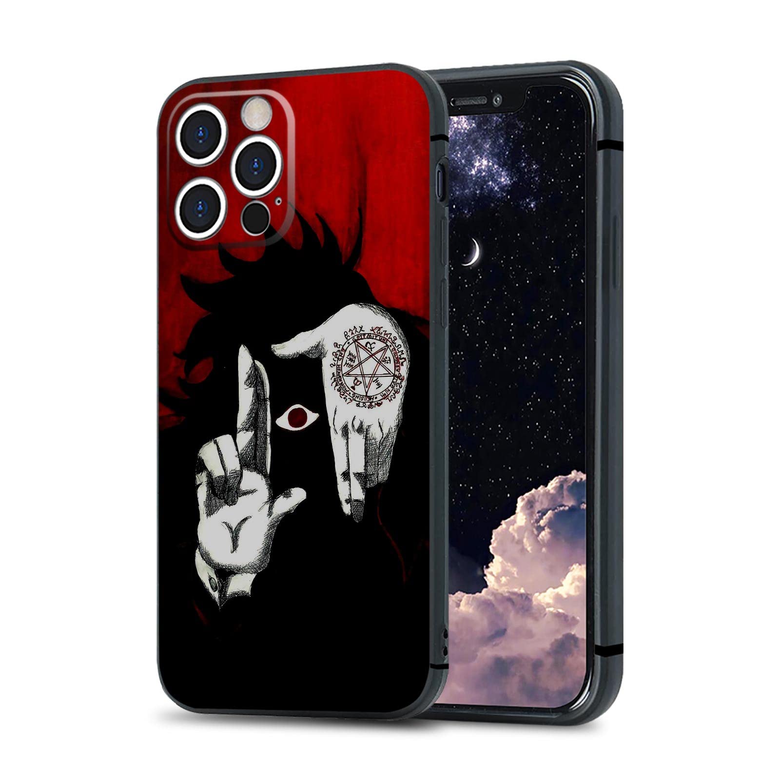 Hellsing Anime Alucard Phone Case - Manga Protective Cover for iPhone 12 (Frosted Matte Silicone) - Perfect for Anime Fans & Cosplay Enthusiasts