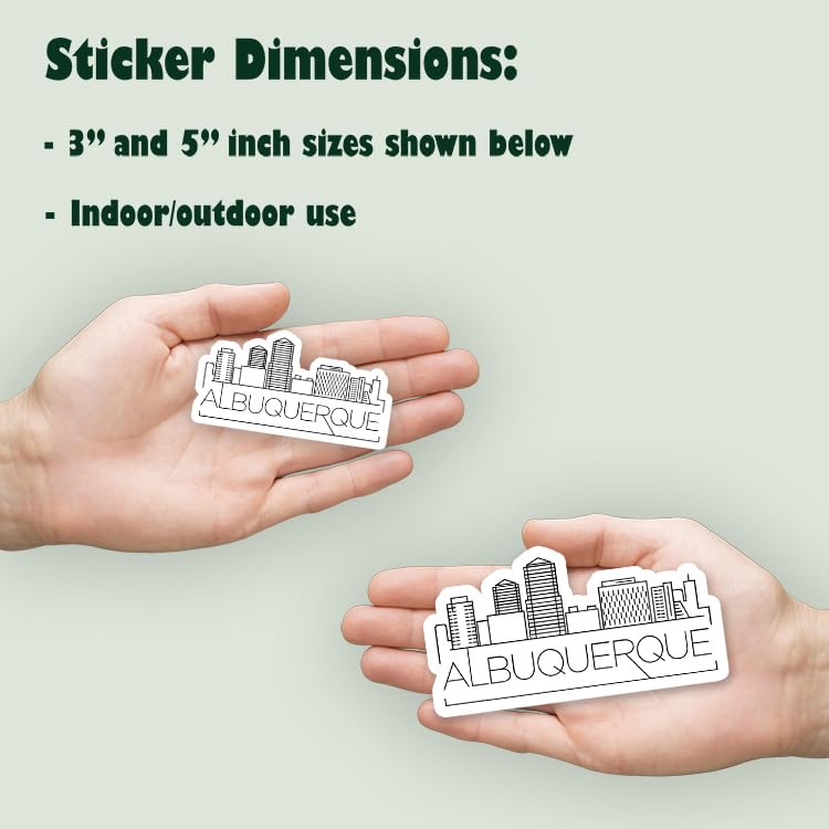 Albuquerque New Mexico Skyline Vinyl Sticker - 5