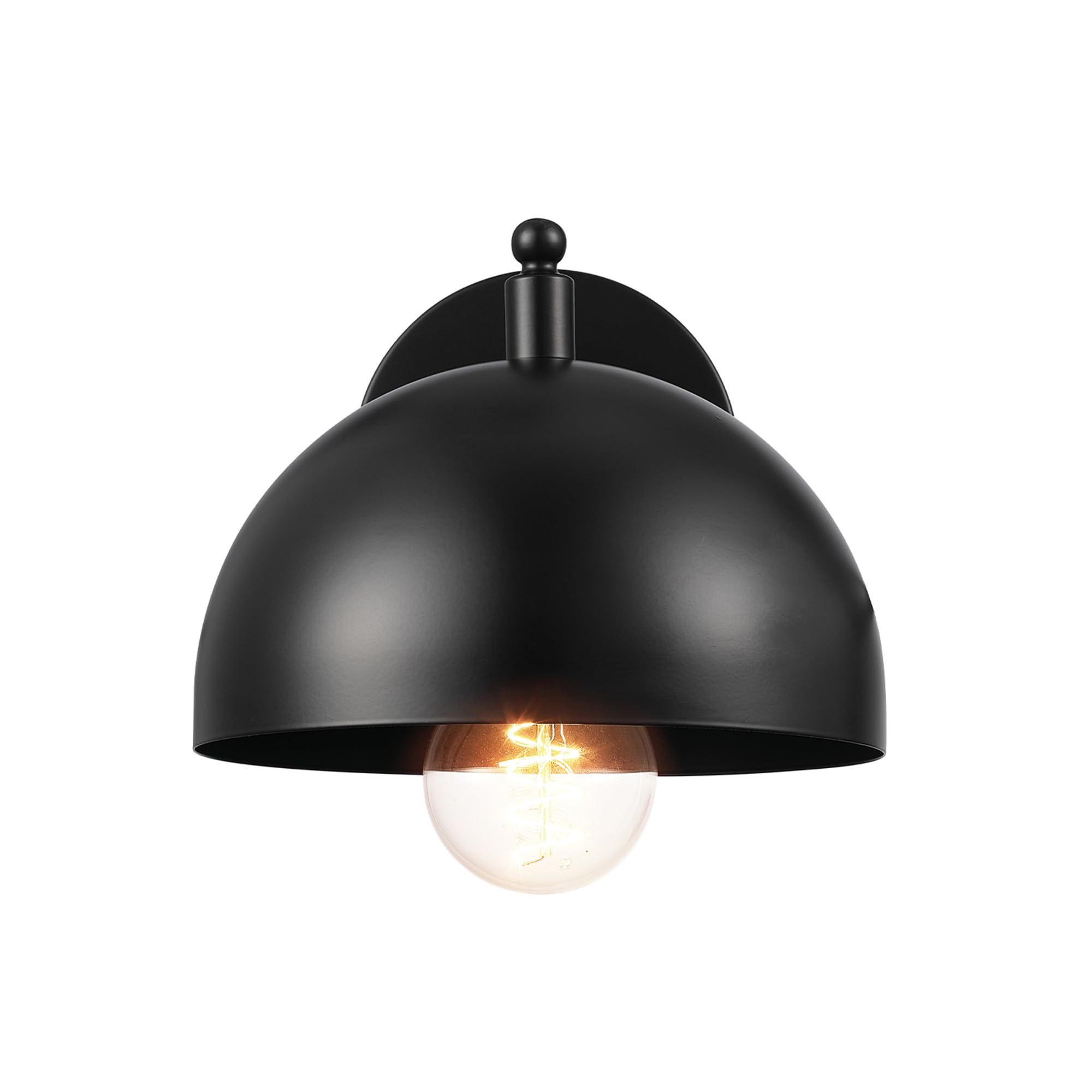 Matte Black Wall Sconce with E26 Socket - Bedroom & Living Room Lighting