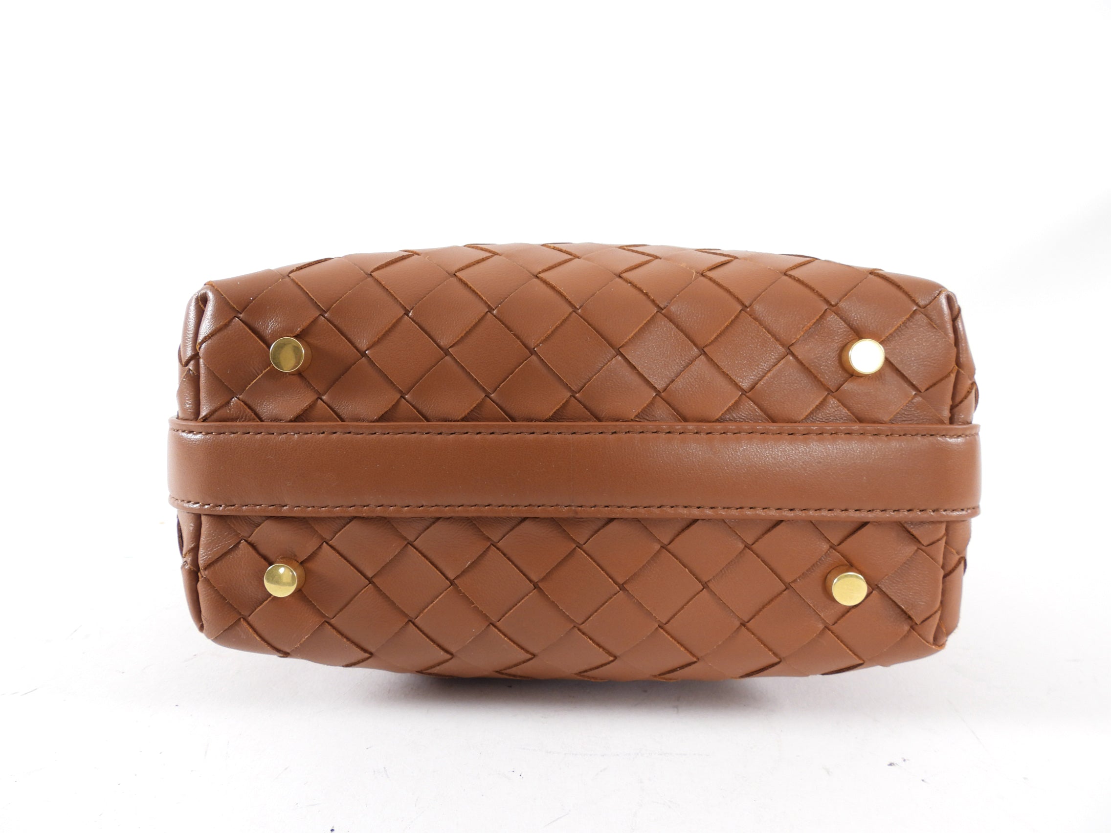 Bottega Veneta Mini Wallace Bag in Caramel Brown Intrecciato Leather - Luxury Crossbody Purse for Women, Perfect for Date Night & Evening Events
