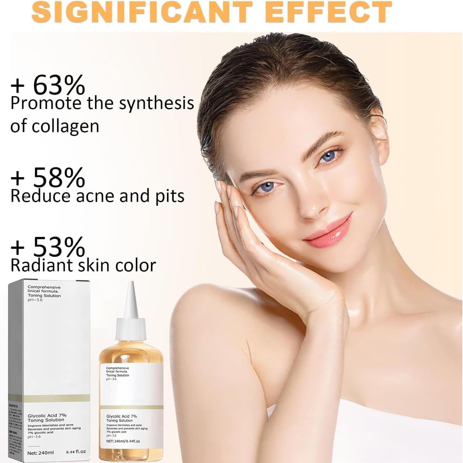 Glycolic Acid 7% Toning Solution - Exfoliating Facial Toner for Smooth & Moisturized Skin - Pore Minimizer & Brightening Serum - 240ml/8.0 Fl Oz - Perfect for Daily Skincare Routine & Acne-Prone Skin Care