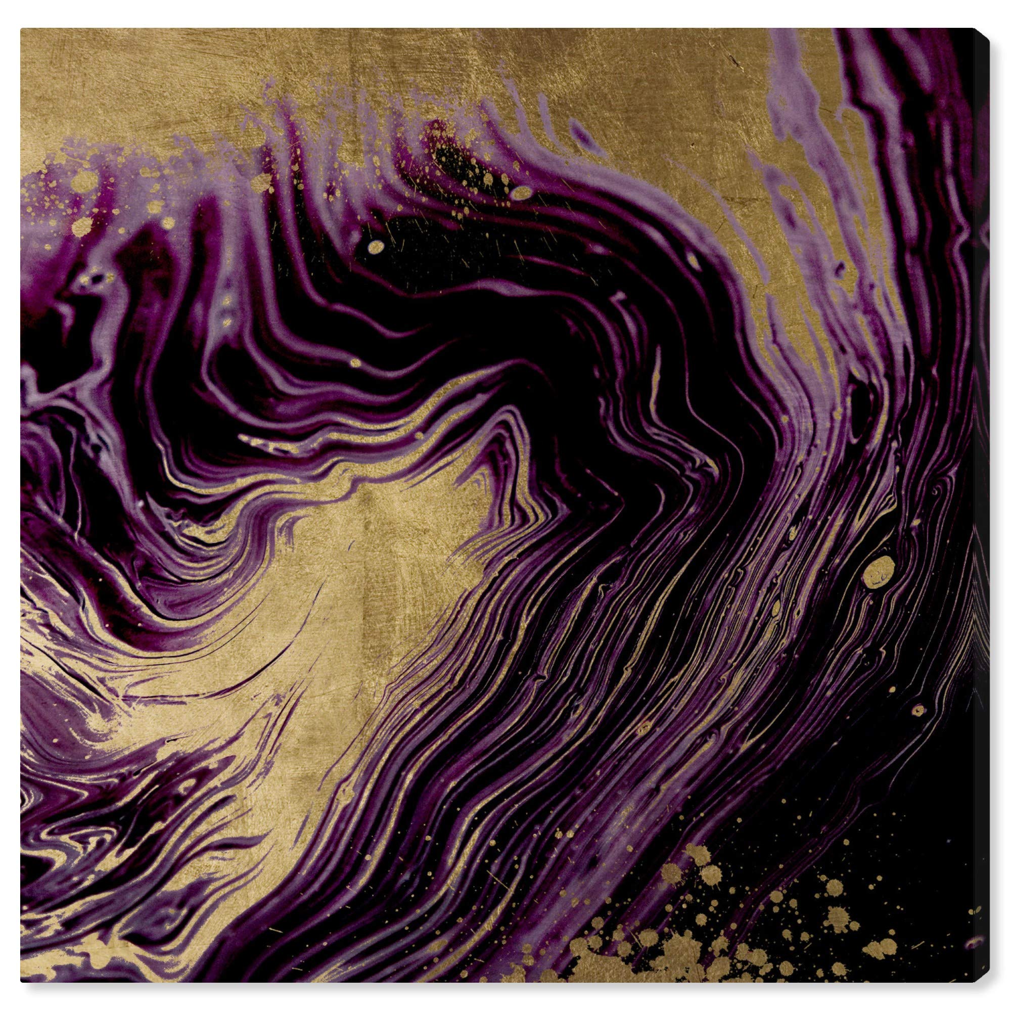 Oliver Gal Artist Co. Abstract Wall Art Canvas Print 'Plum Agate' - 20x20 Inches Gold & Purple Modern Home Decor - Perfect for Living Room, Bedroom or Office Wall Art