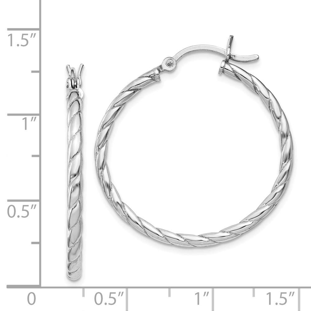 925 Sterling Silver Hinged Hoop Earrings 30mm - Elegant Dangle Earrings for Women, Perfect for Parties, Weddings & Everyday Wear