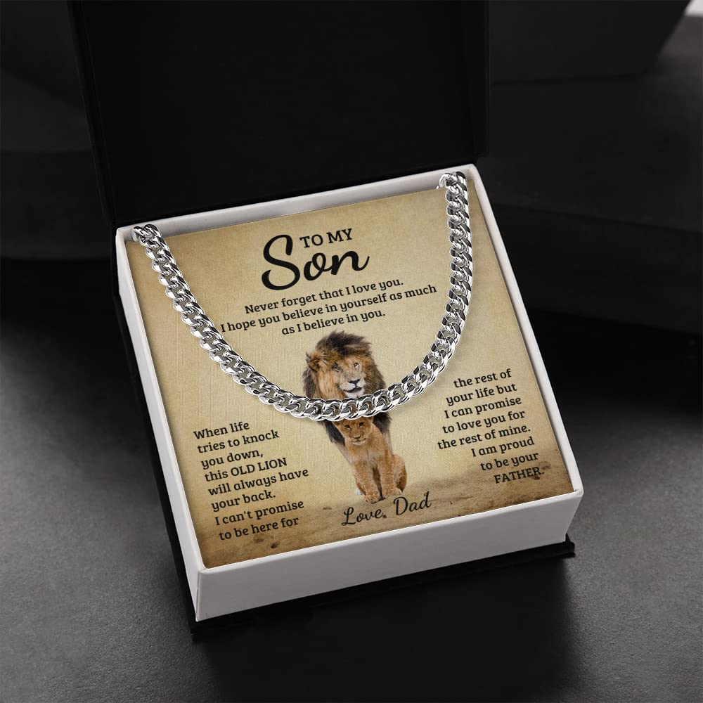Mom & Son Necklace Gift - Cuban Link Chain for Graduation & Christmas