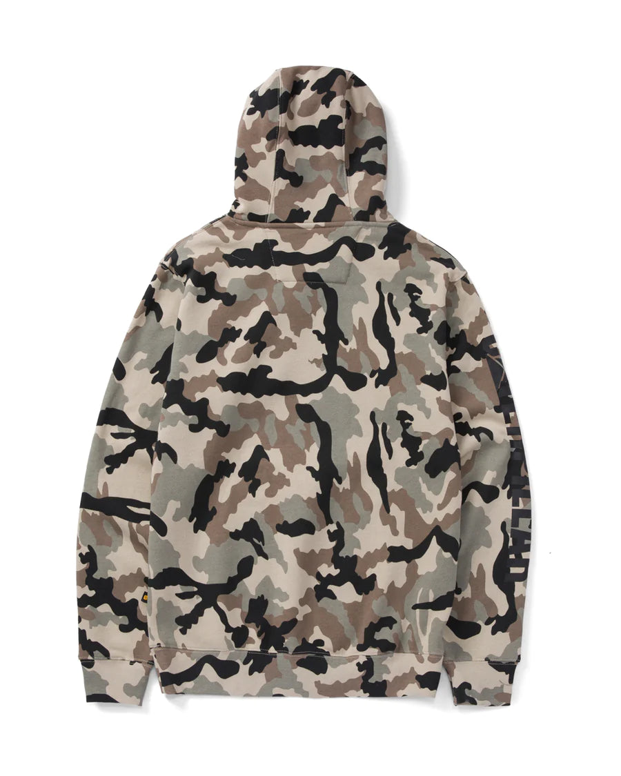 Caterpillar Men's Heavyweight Hooded Sweatshirt with Trademark Banner Logo - Warm Fleece Lined Pullover for Work, Outdoor & Casual Wear (Style 1910709)