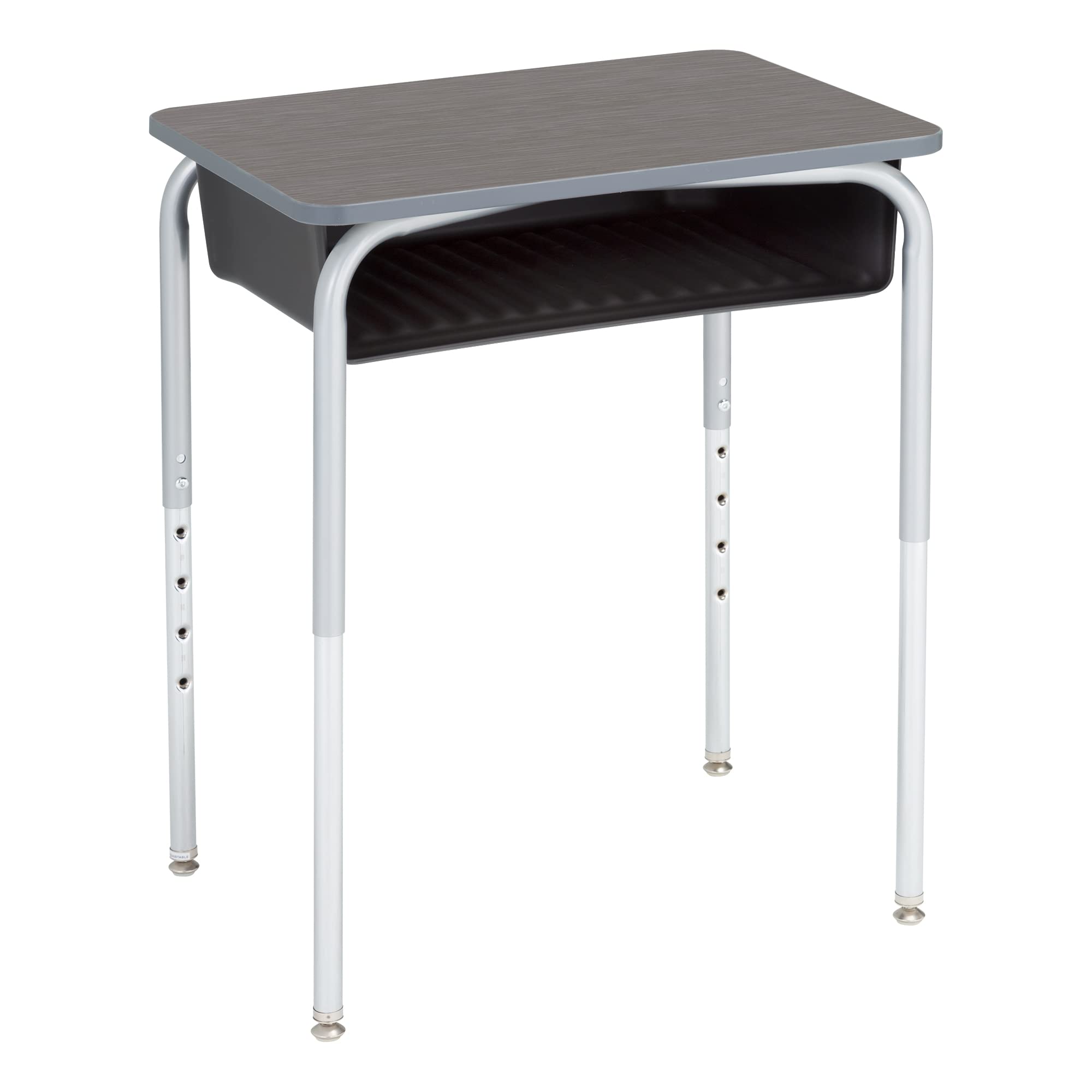 Learniture Adjustable Height Open Front School Desk for Kids & Students - Cosmic Strandz Top with Black Book Box & Silver Mist Frame (2-Pack) - Perfect for Homeschooling, Classrooms & Study Areas