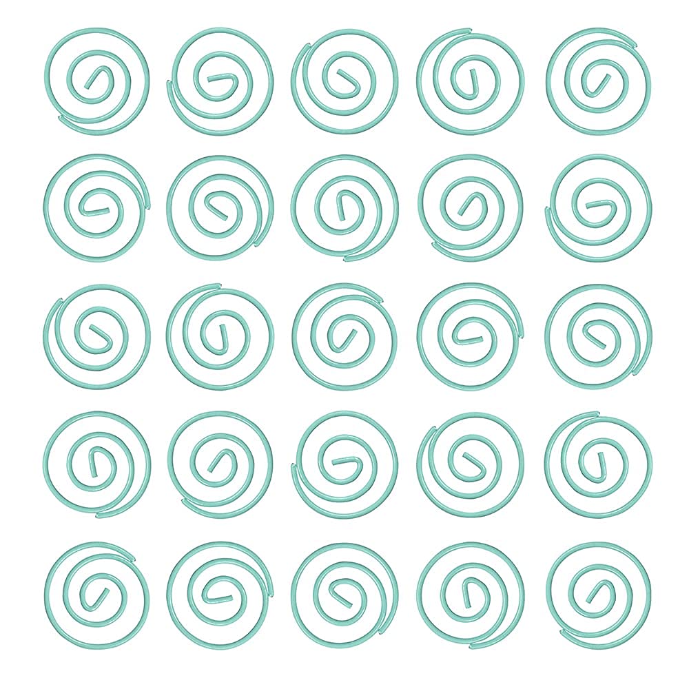 JAM PAPER Circular Paper Clips - Round Binder Clips - Teal Color - 50 Pack for Office, School, and Craft Organization