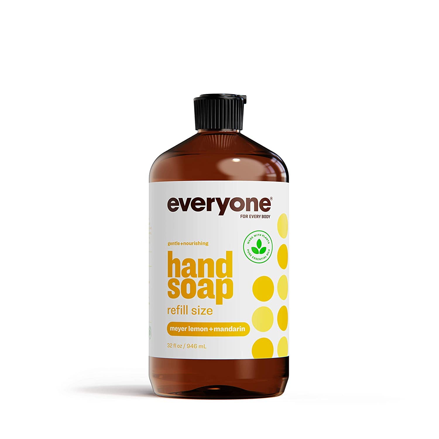 Meyer Lemon & Mandarin Hand Soap Refill - 32oz (6-Pack) | Plant-Based Cleanser with Pure Essential Oils | Gentle for Daily Use in Kitchens, Bathrooms & Offices