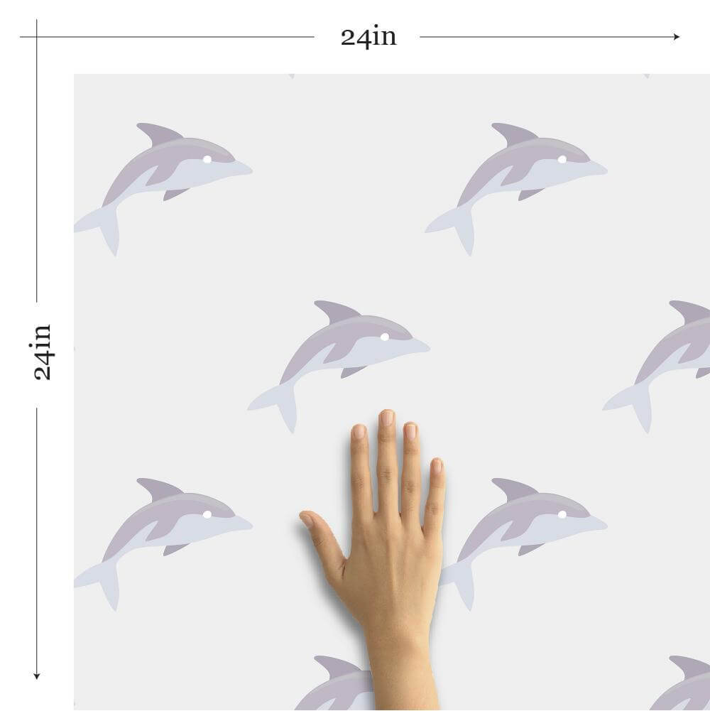 Silver and Gray Animals Baby Peel and Stick Removable Wallpaper - Self-Adhesive Nursery Decor for Kids Room, Bedroom, Playroom - Easy to Install & Remove