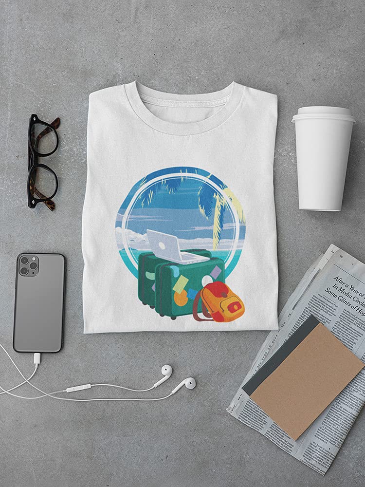 Smartprints Men's White Beach Vacation Travel T-Shirt - Comfortable & Stylish for Summer Trips, Vacations & Casual Wear