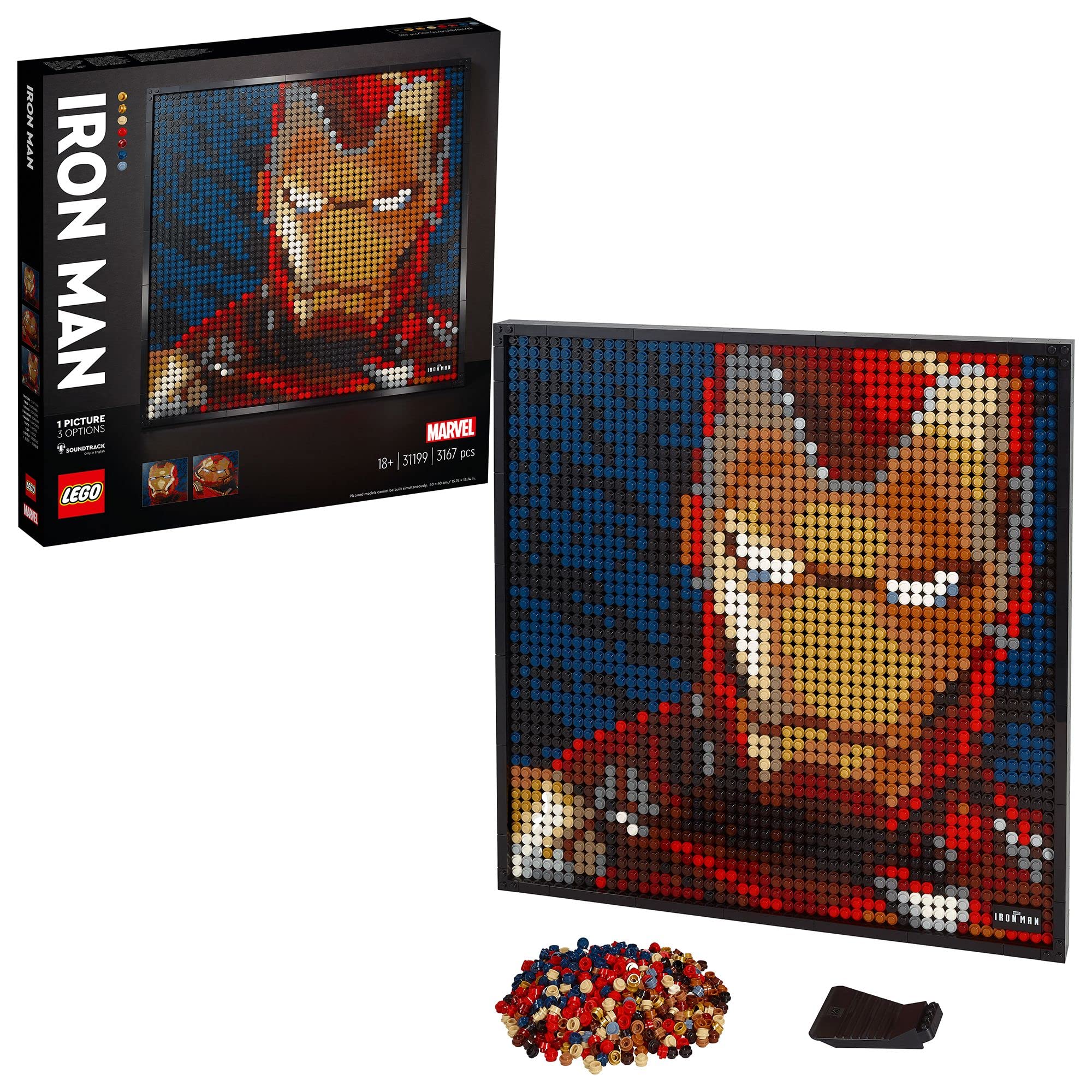 LEGO 31199 Marvel Studios Iron Man Building Kit - DIY Superhero Model Set for Adults & Kids - Perfect for Marvel Fans, Home Decor & Creative Gifts