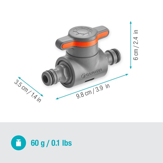 Gardena Coupling with Flow Control Valve - Durable Garden Hose Connector for Efficient Water Flow Control - Perfect for Lawn Irrigation, Gardening, and Outdoor Watering Systems