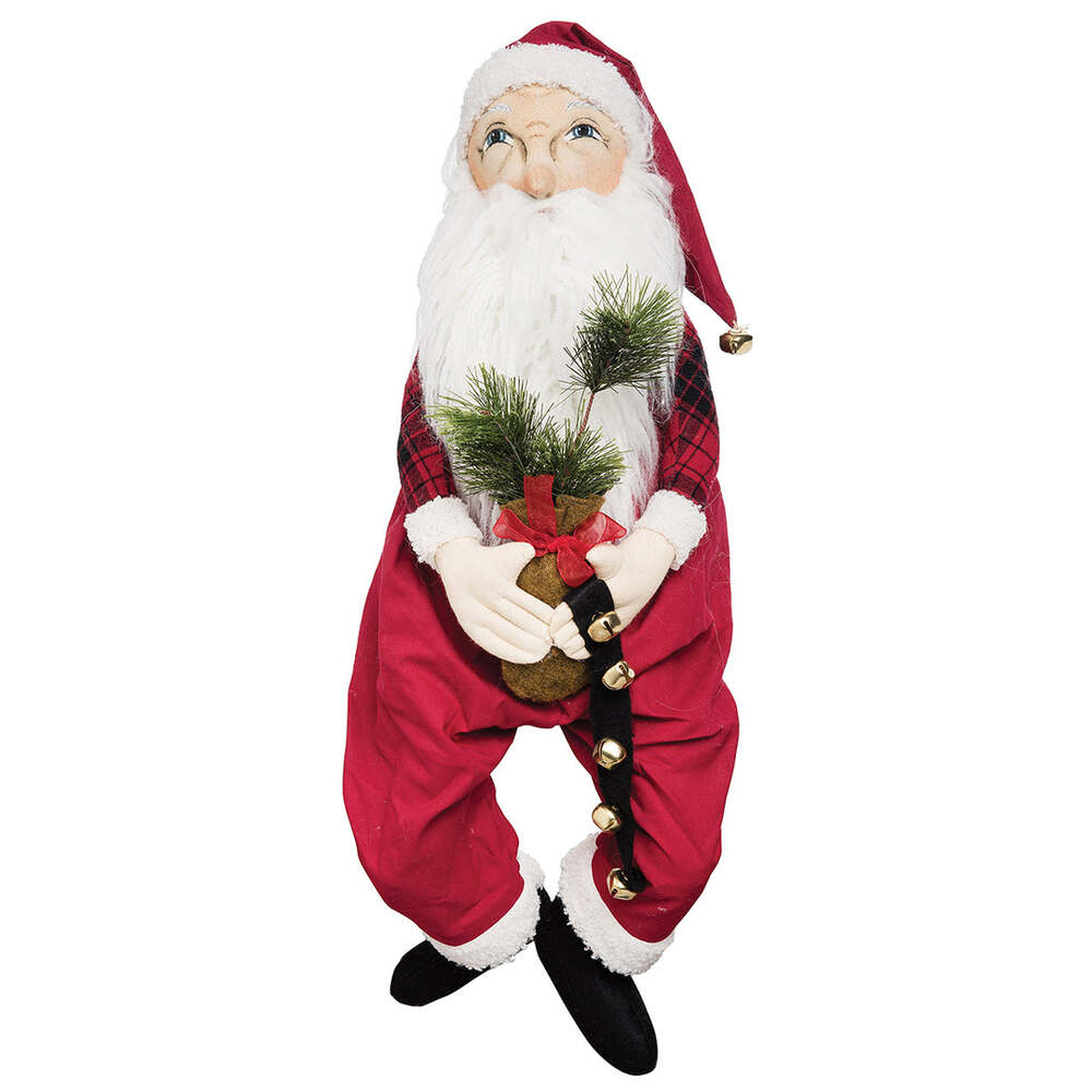 Joe Spencer's Barto Santa Gathered Traditions Art Doll - Handcrafted Christmas Collectible for Holiday Decor & Gift Giving